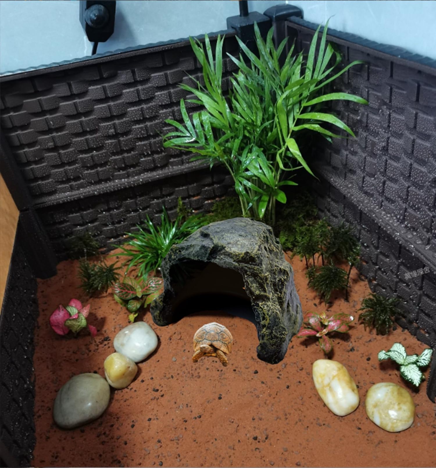 M2cbridge Reptile Hideout Cave Resin Rock Hides Terrarium Habitat Decor Lizard,Turtles,Geckos,Frogs,Fishes (Rock)