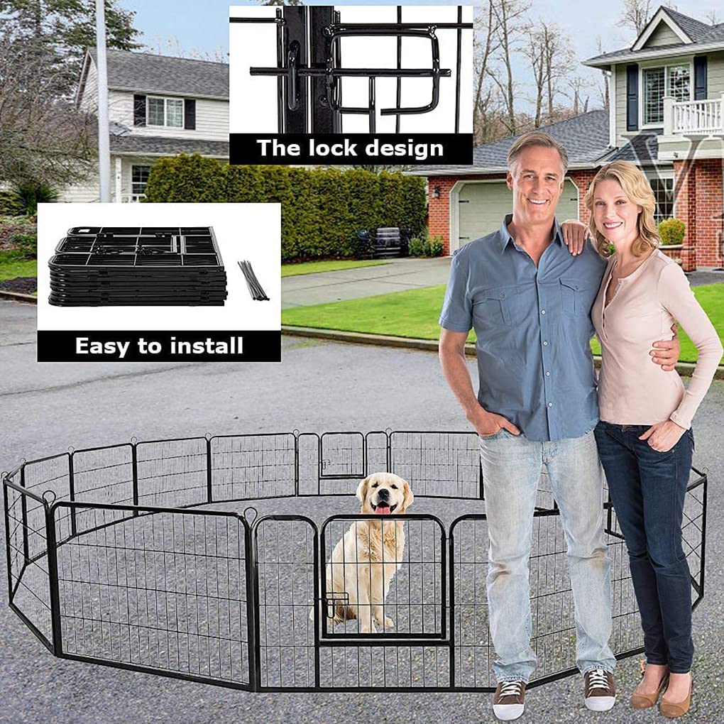 Bestpet Indoor Dog Playpen, 24 Inch 16 Panels Dog Pen For Medium And Large Dogs, Exercise Pen Pet Dog Fence With Doors Pet Puppy