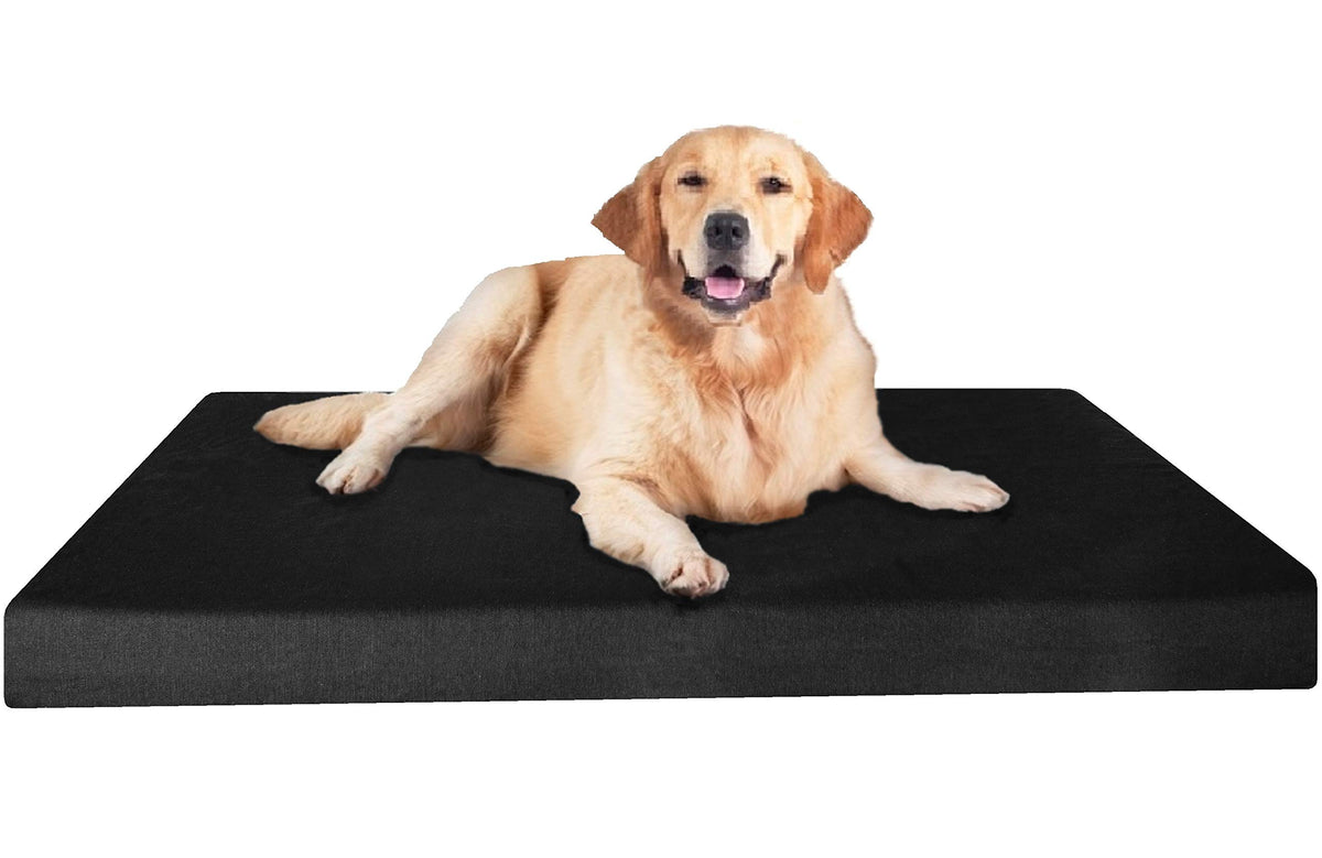 Dogbed4Less Xxl Heavy Duty Orthopedic Gel Memory Foam Pet Bed With Waterproof Internal Case + 2 Washable Canvas External Cover For Big Dog Fit 54'X37' Crate