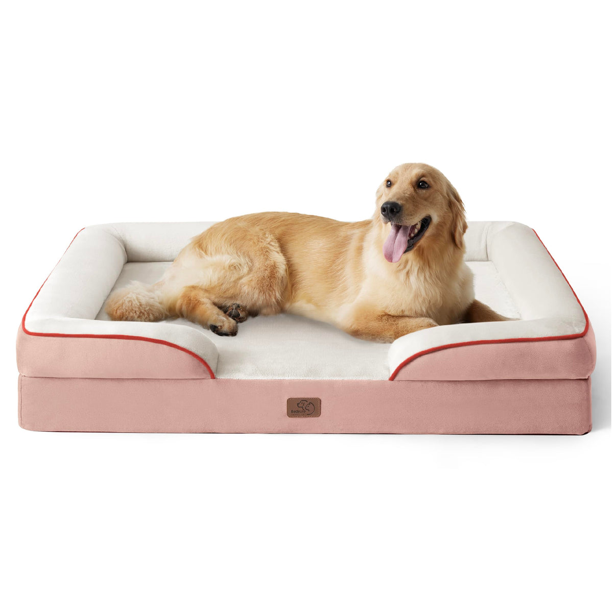 Bedsure Orthopedic Dog Bed For Extra Large Dogs - Xl Plus Waterproof Dog Sofa Beds, Supportive Foam Pet Couch Bed With Removable Washable Cover, Waterproof Lining And Nonskid Bottom, Pink