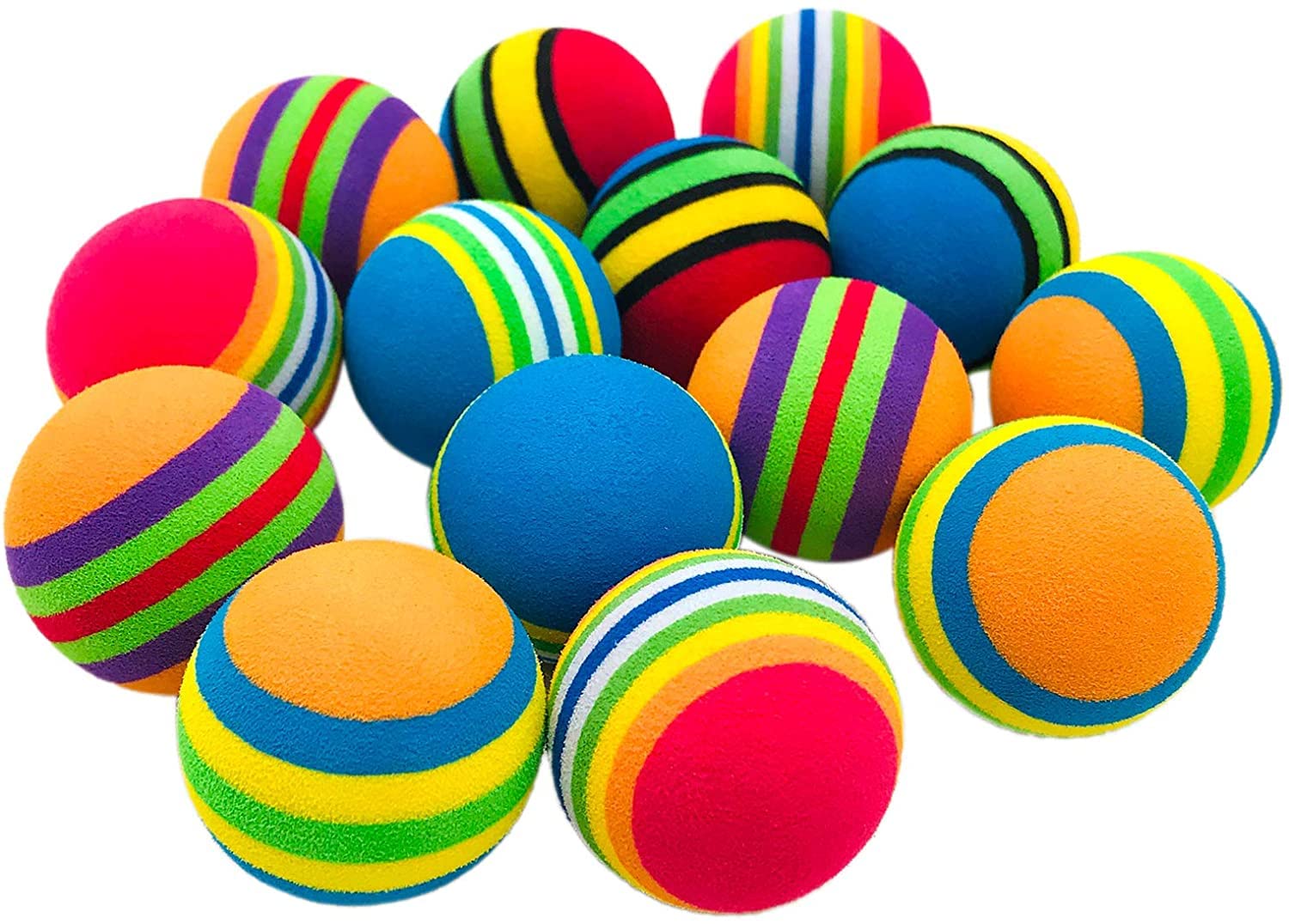 Kutkut Pack Of 10 Foam Balls For Cats  Colorful Rainbow Cat Toy Sponge Balls For Indoor Play & Training