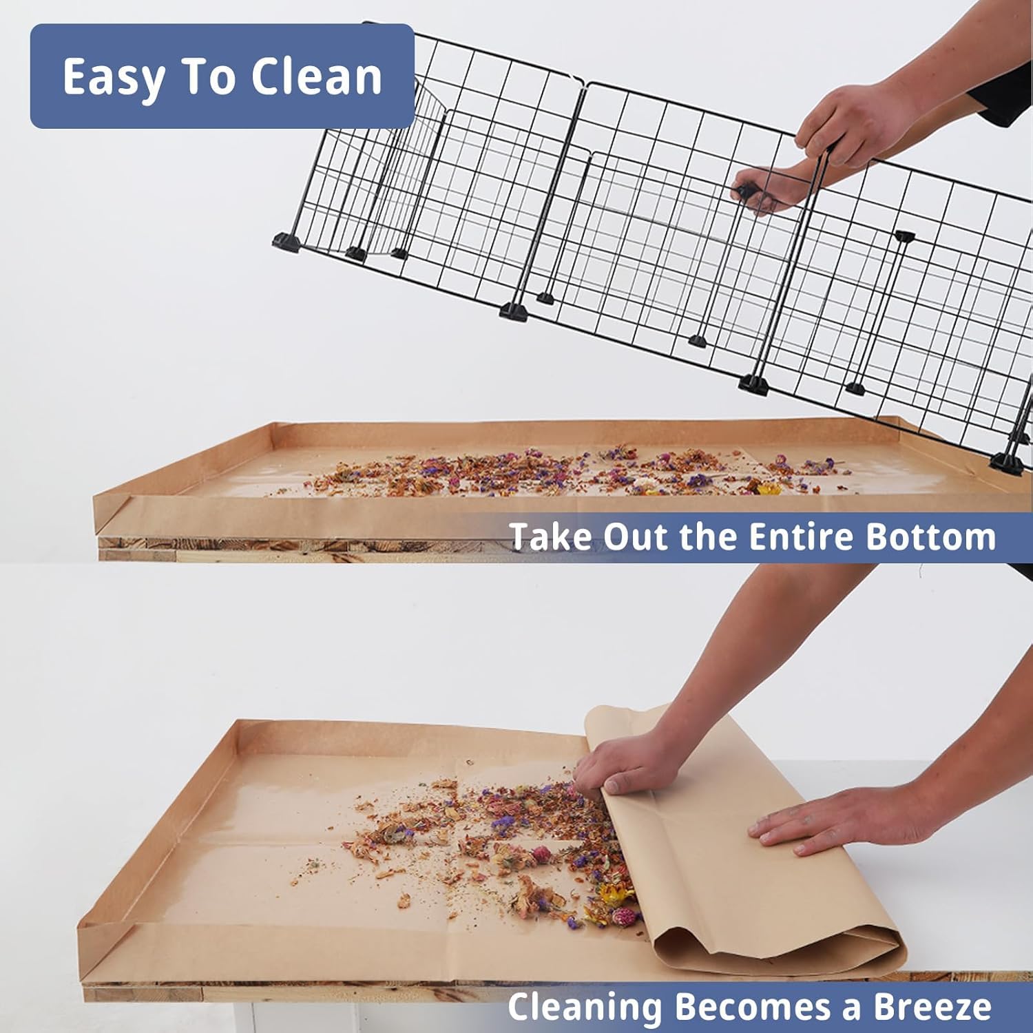 Disposable Guinea Pig Cage Liners, 48' X24 Large Liner Bag For Guinea Pig Cage Bottom, Water-Resistant Kraft Paper (8Pack)