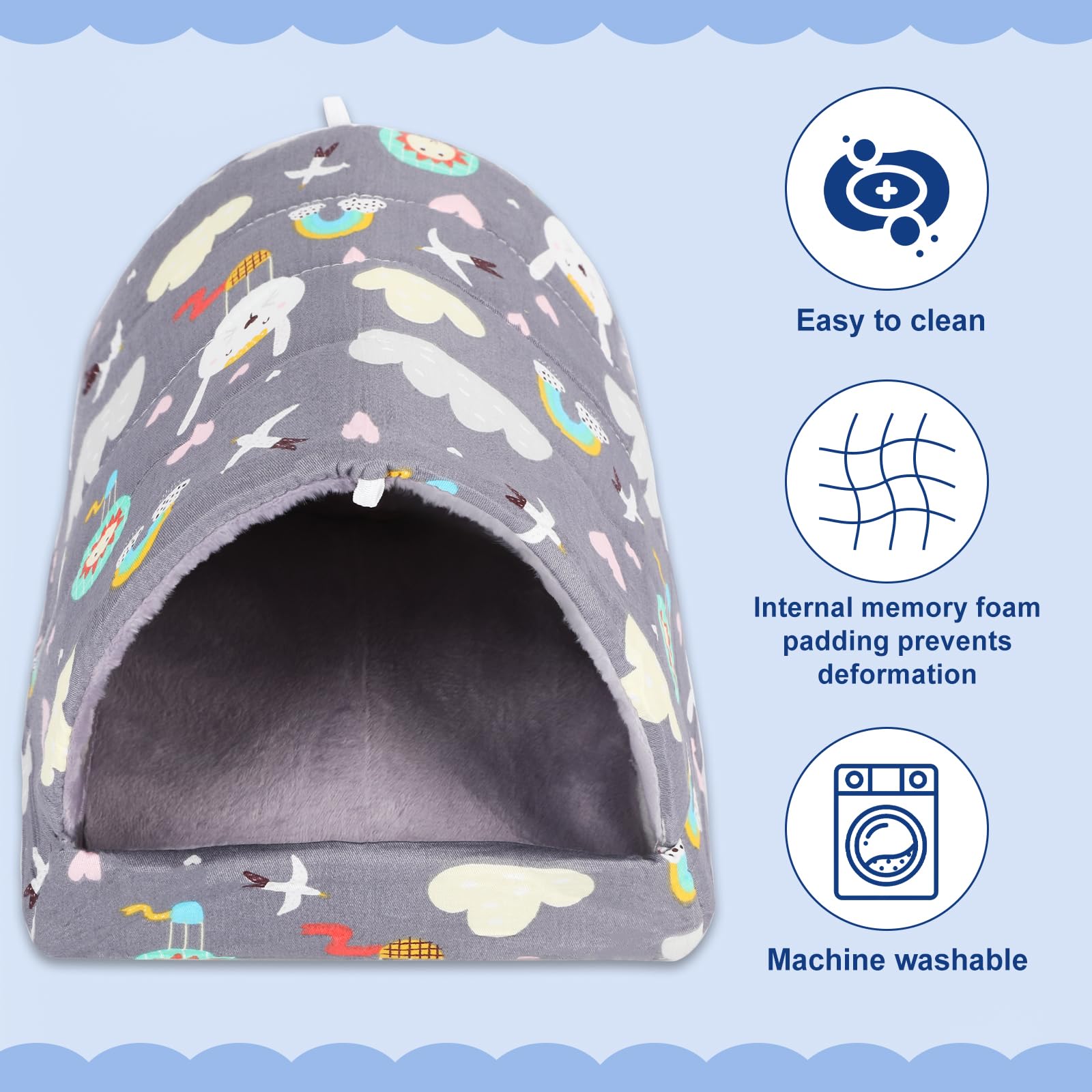 Upins 2 Pack Guinea Pig Hideout,Guinea Pig Bed Washable Small Animal House Cage Accessories For Mouse Chinchillas Hamsters Hedge