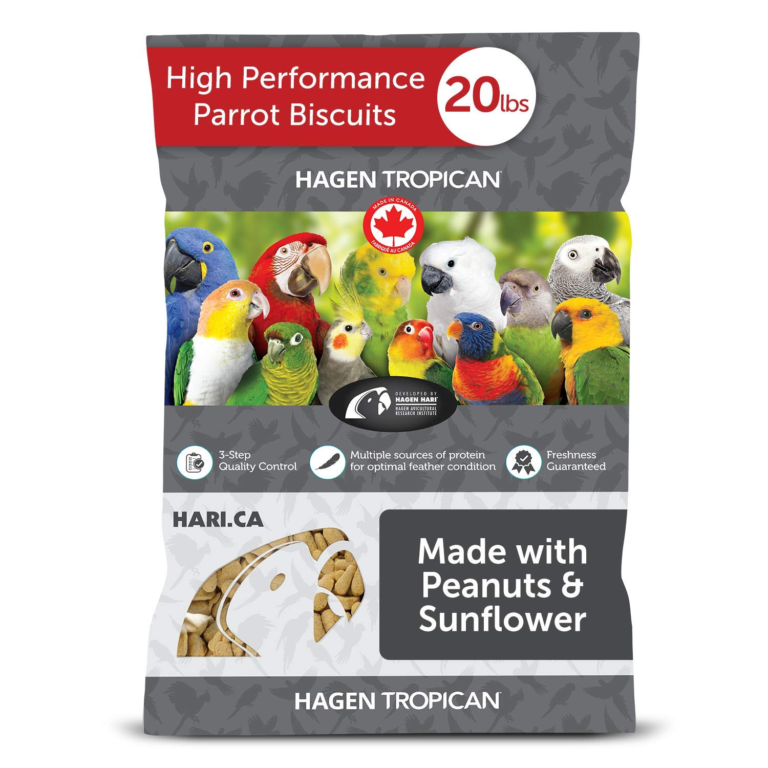 HARI Tropican Bird Food, Hagen Parrot Food Biscuits with Vitamins & Minerals for Birds Needing Extra Nutrition, High Performance
