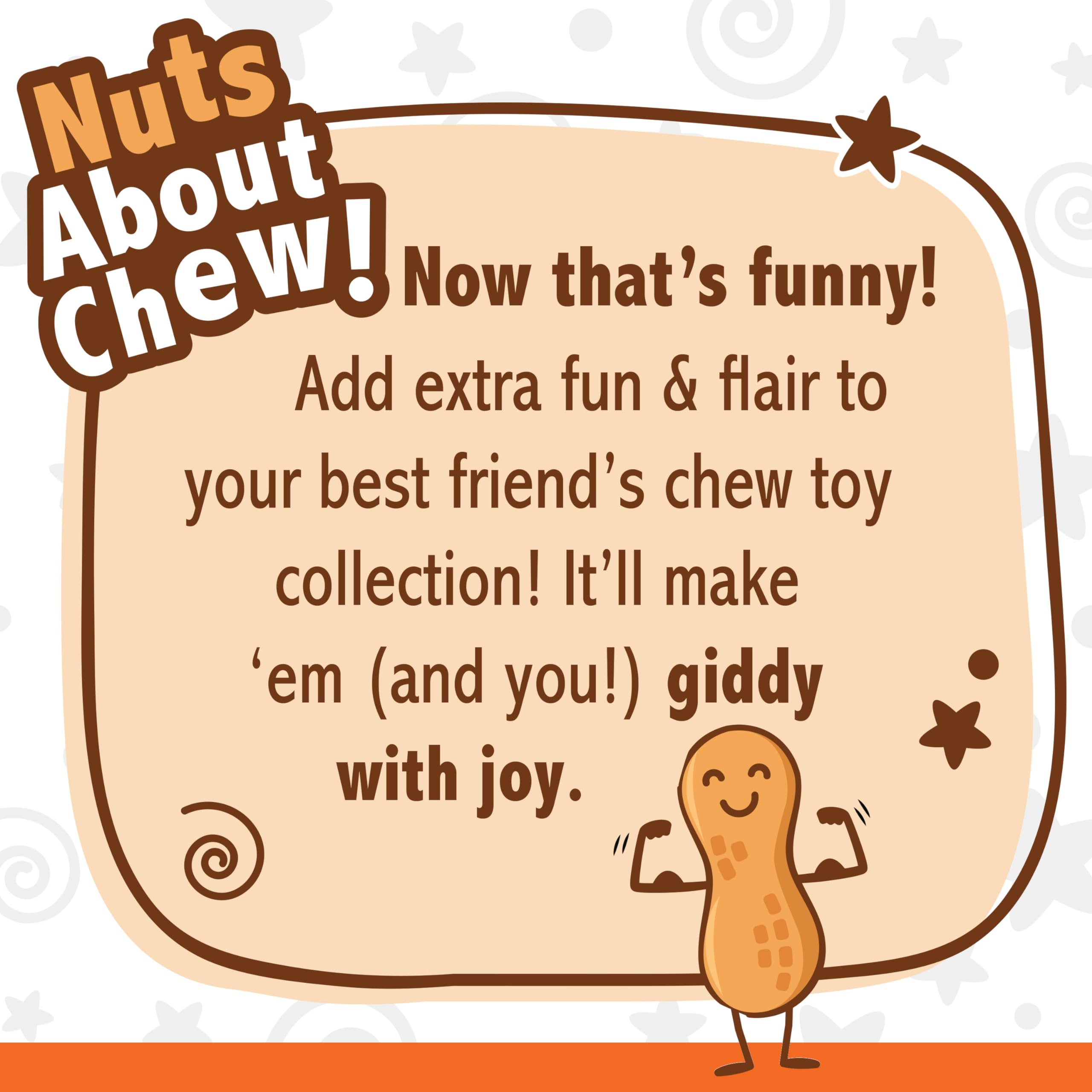 Nylabone Fillable Peanut Strong Chew Treat Toy For Dogs, Cute Rubber Dog Toys For Aggressive Chewers, Peanut Butter Flavored Pouch, Medium - Up To 35 Lbs, 1 Count