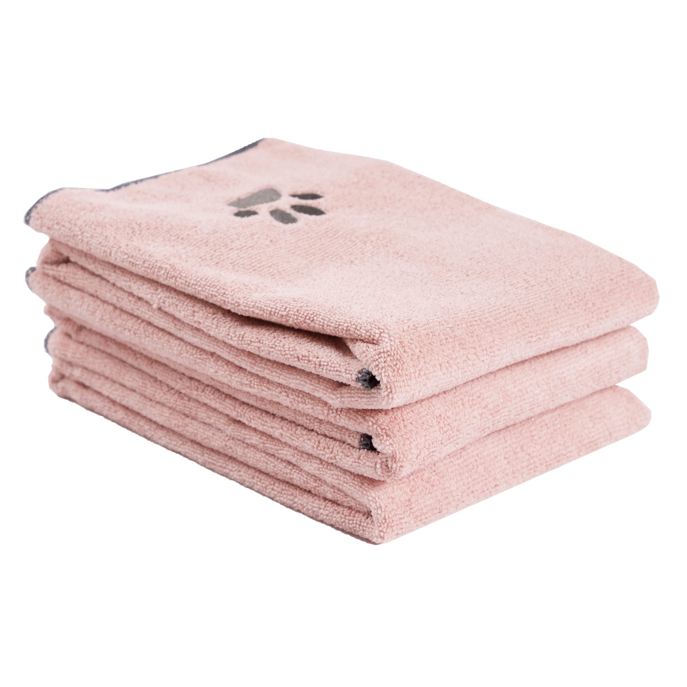 Ritz Premium Embroidered Microfiber Pet Towel (3-Pack), 18 x 28, Highly Absorbent, Fast-Drying, Long-Lasting, Super Soft 80% Pol