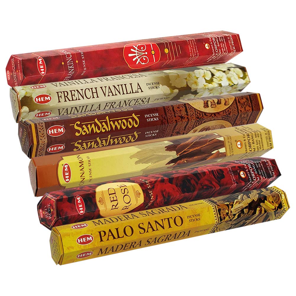 Hem Incense Sticks Variety Pack 22 And Incense Stick Holder Bundle With 6 Most Desired Fragrances