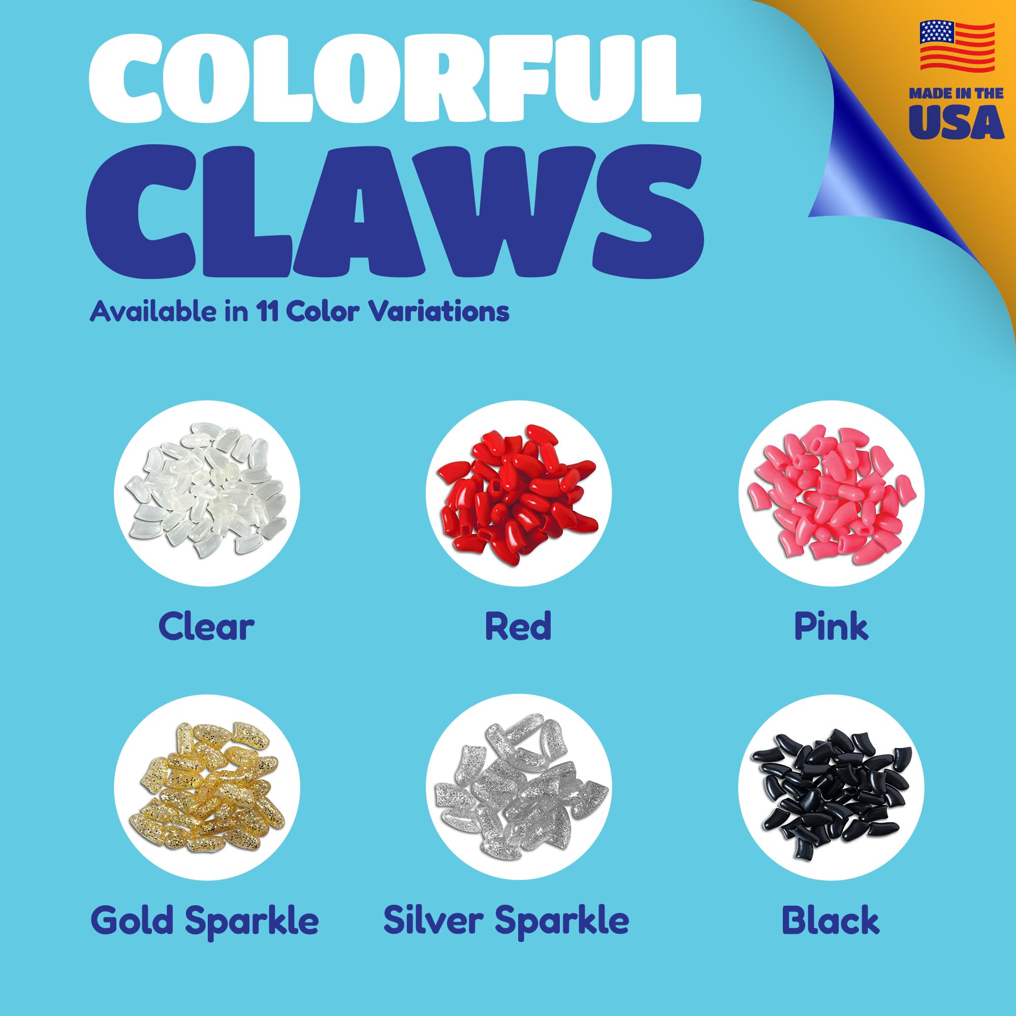 Soft Claws Canine Dog And Cat Nail Caps Take Home Kit, Medium, Sparkle Gold