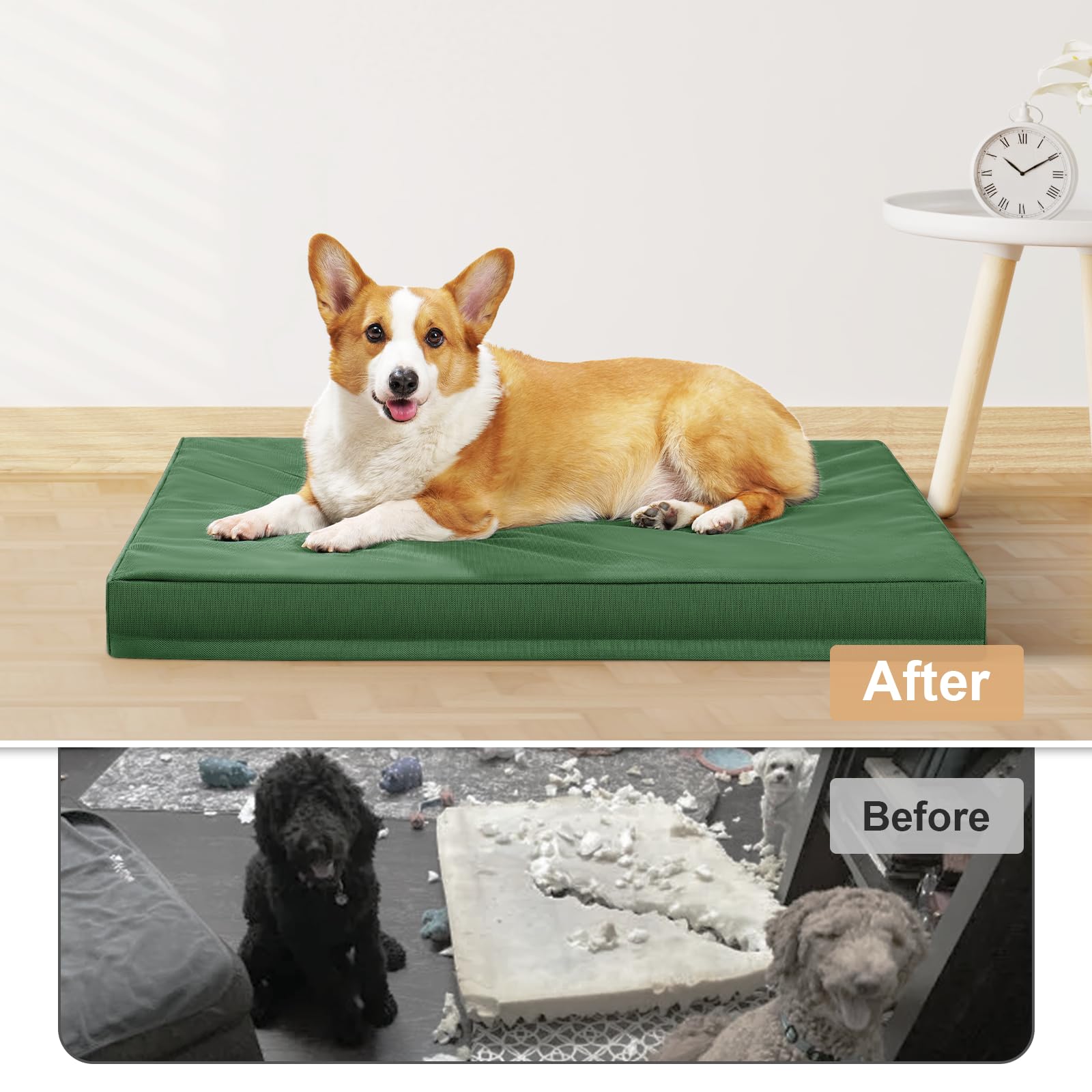 Maihandasi Indestructible Dog Beds For Large Dogs, Orthopedic Memory Foam Pet Bed With Oxford Fabric, Waterproof Outdoor Dog Bed