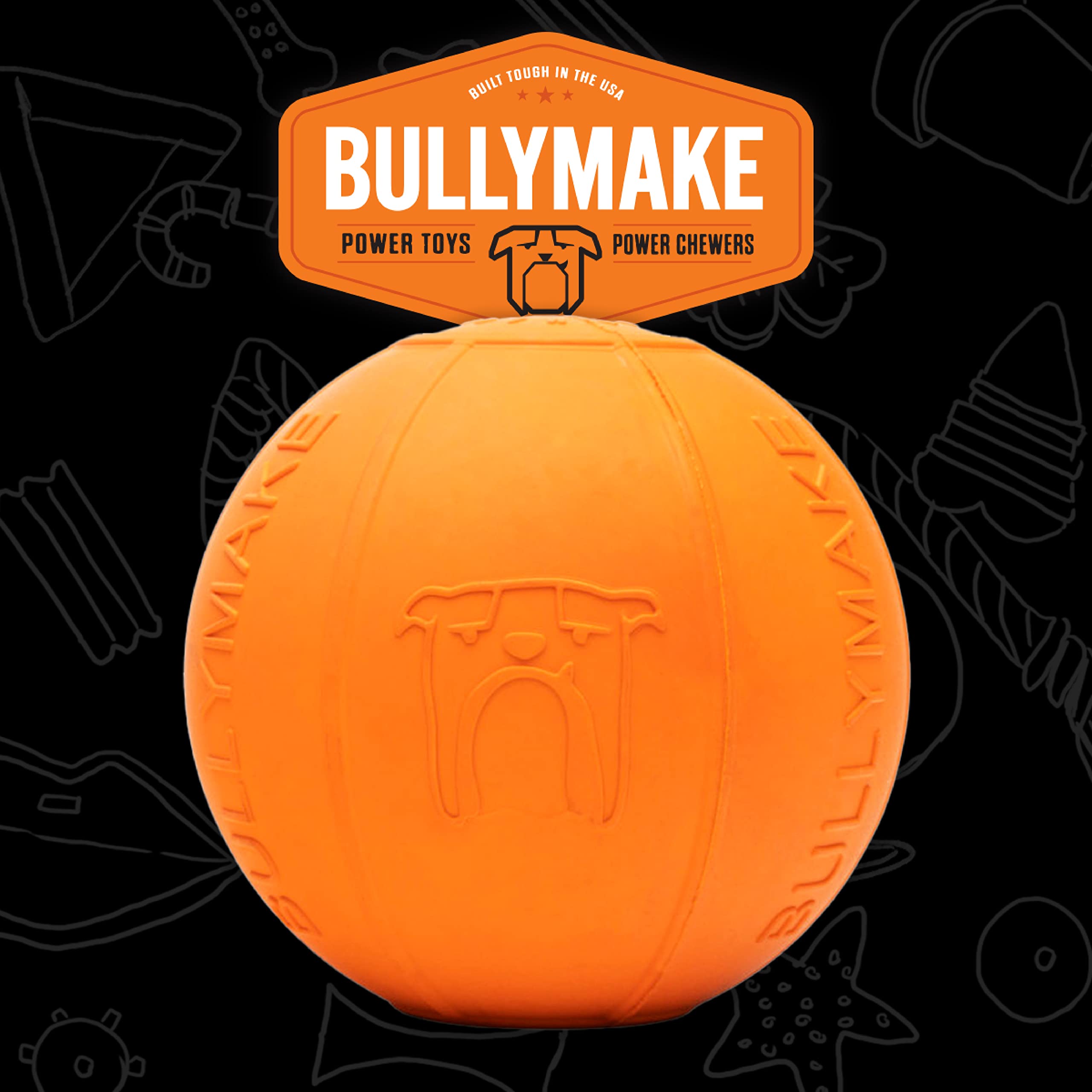 Bullymake - Beach Ball Rubber Chew Toy For Dogs - Rubber Toy For Dogs - Made In Usa - Treat Stuffing Toy
