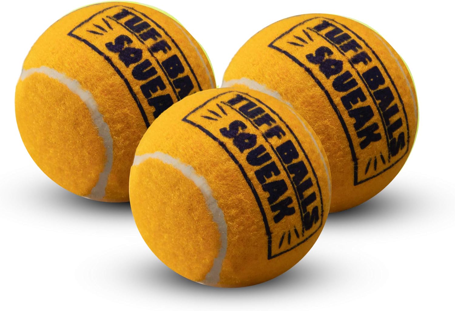 PetSport Squeak Tennis Ball Dog Toys | 3 Pack Giant (4) Tuff Squeaker Balls for Large Dogs | Pet Safe Durable Non-Toxic Felt & R