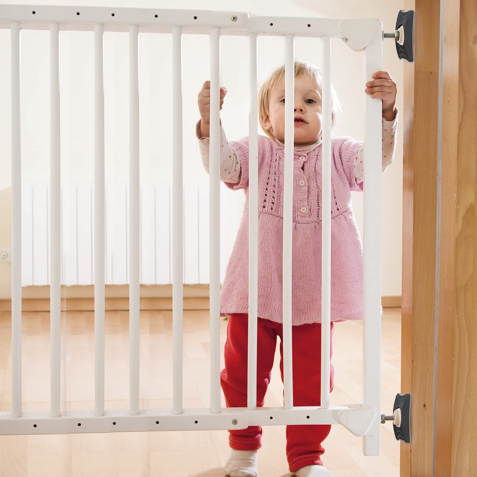 Baby Gate Wall Protector 4 Pack Dog Gates Wall Cups Protect Walls & Doorways From Pet For Child Pressure Mounted Stair Safety Gate- Fit All Safety Gate