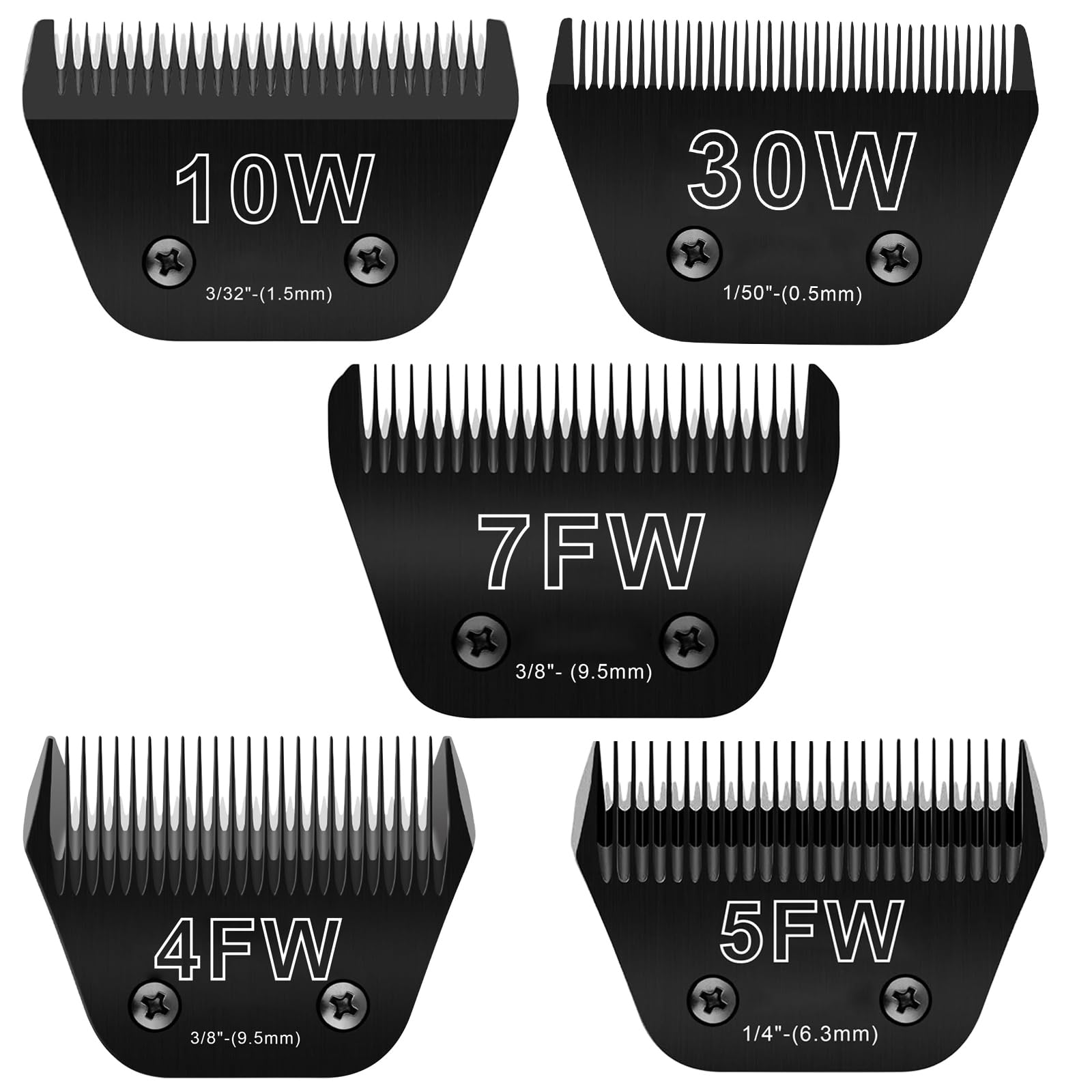 5Pcs Wide Blades For Dog Grooming Blades Compatible With Andis Dog Clippers,Dog Clipper Blades Compatible With Oster A5,Wahl Km1