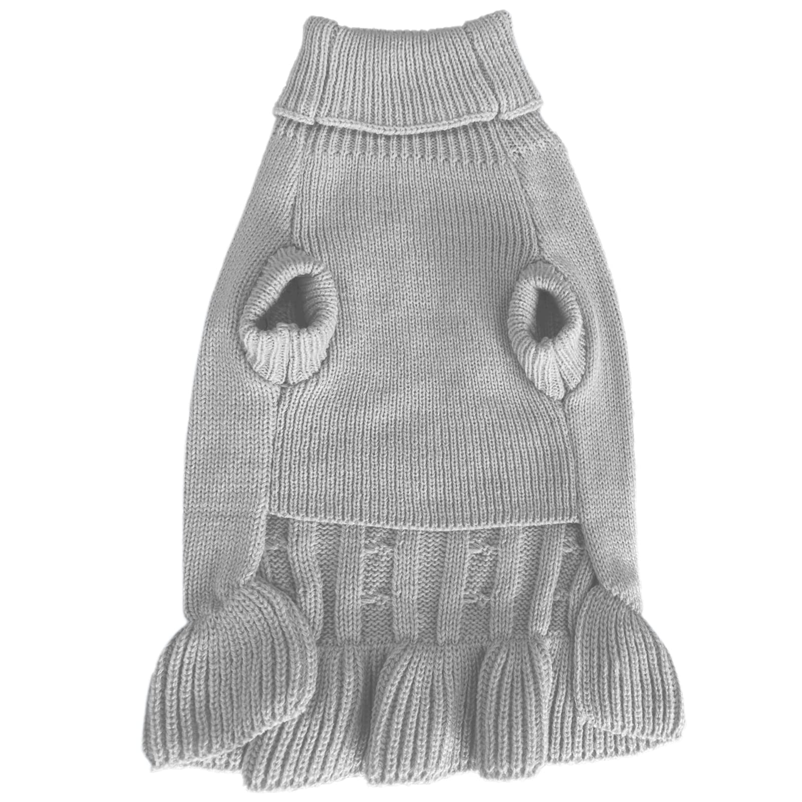 Chborchicen Small Dog Sweaters Knitted Pet Cat Warm Dog Sweatshirt Winter Clothes Kitten Puppy Sweater (Xs, Dress-Grey)