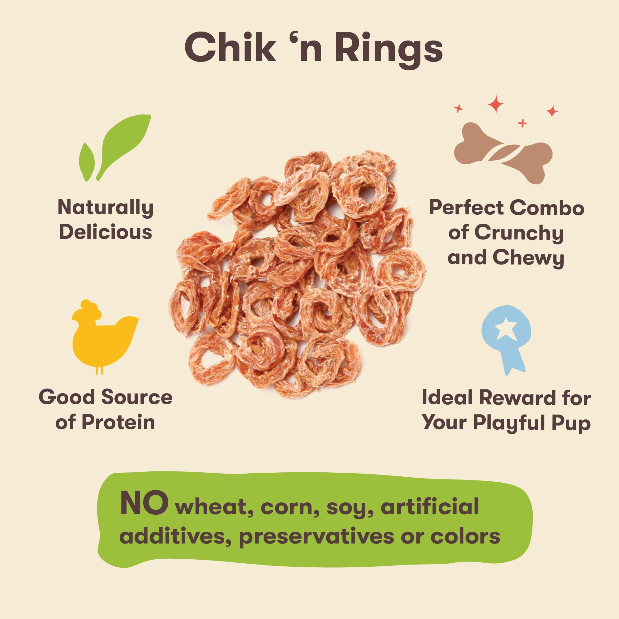Pet 'n Shape Chik 'n Rings Dog Treats – Natural Chicken Breast Jerky, 2 lb, Ideal for Dogs