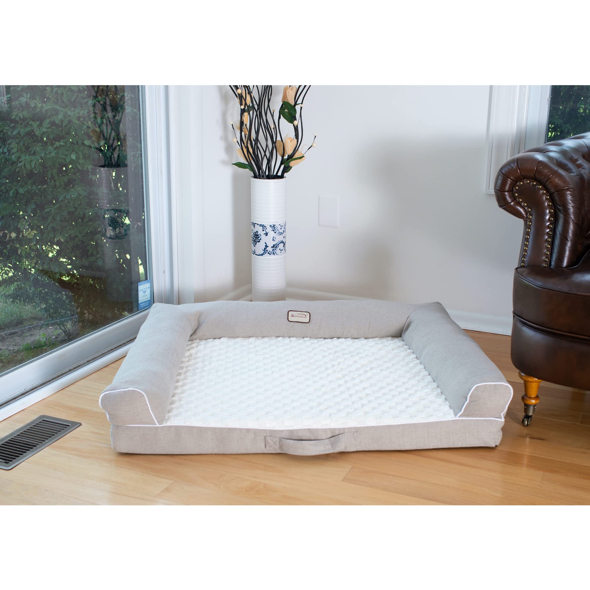 Armarkat D07B Bed Dog Bed, One Size, Beige, Ivory