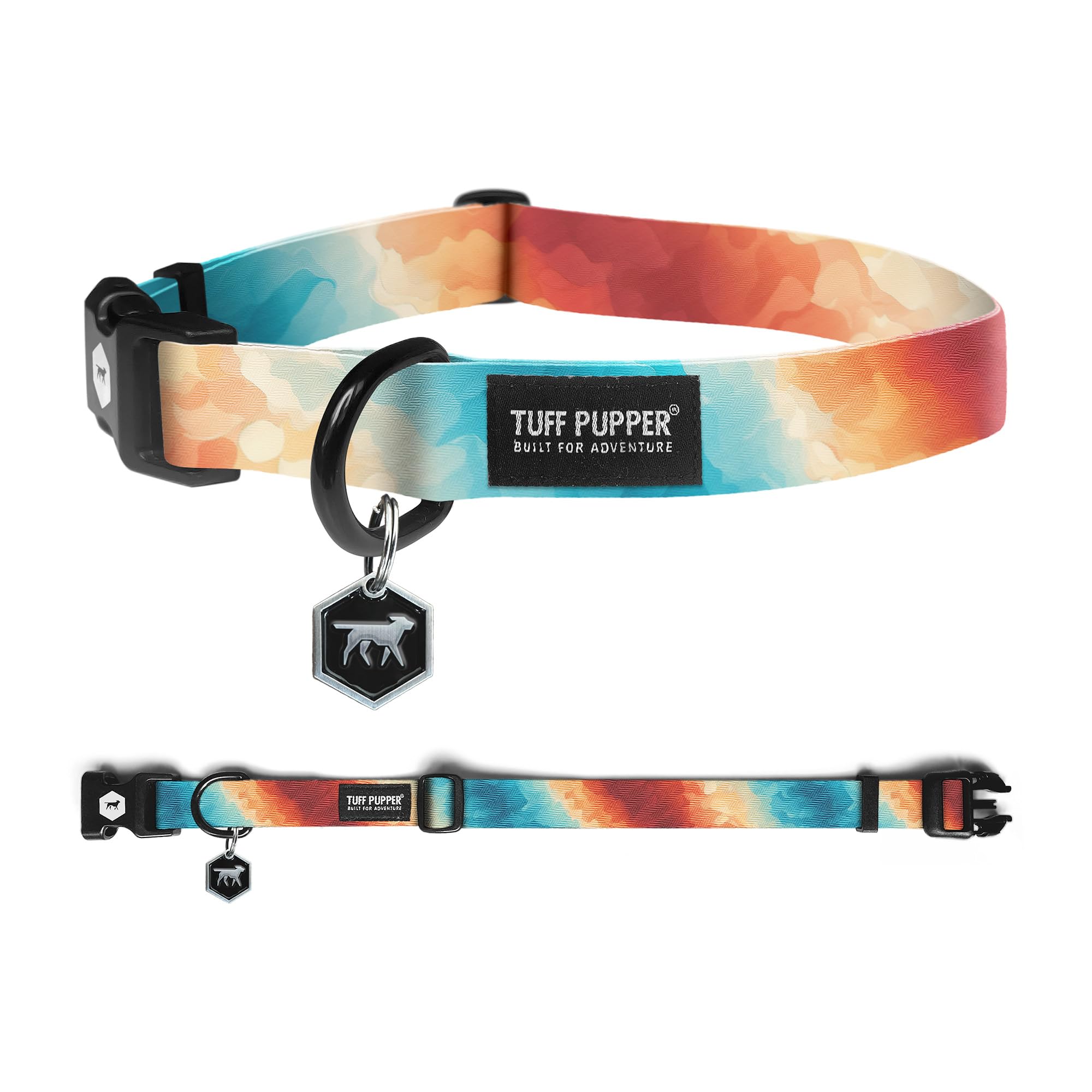 Tuff Pupper Premium Adjustable Dog Collar for Small Dogs, Stylish Pattern Collars Designed in USA, Quick Release Buckle, Radiant