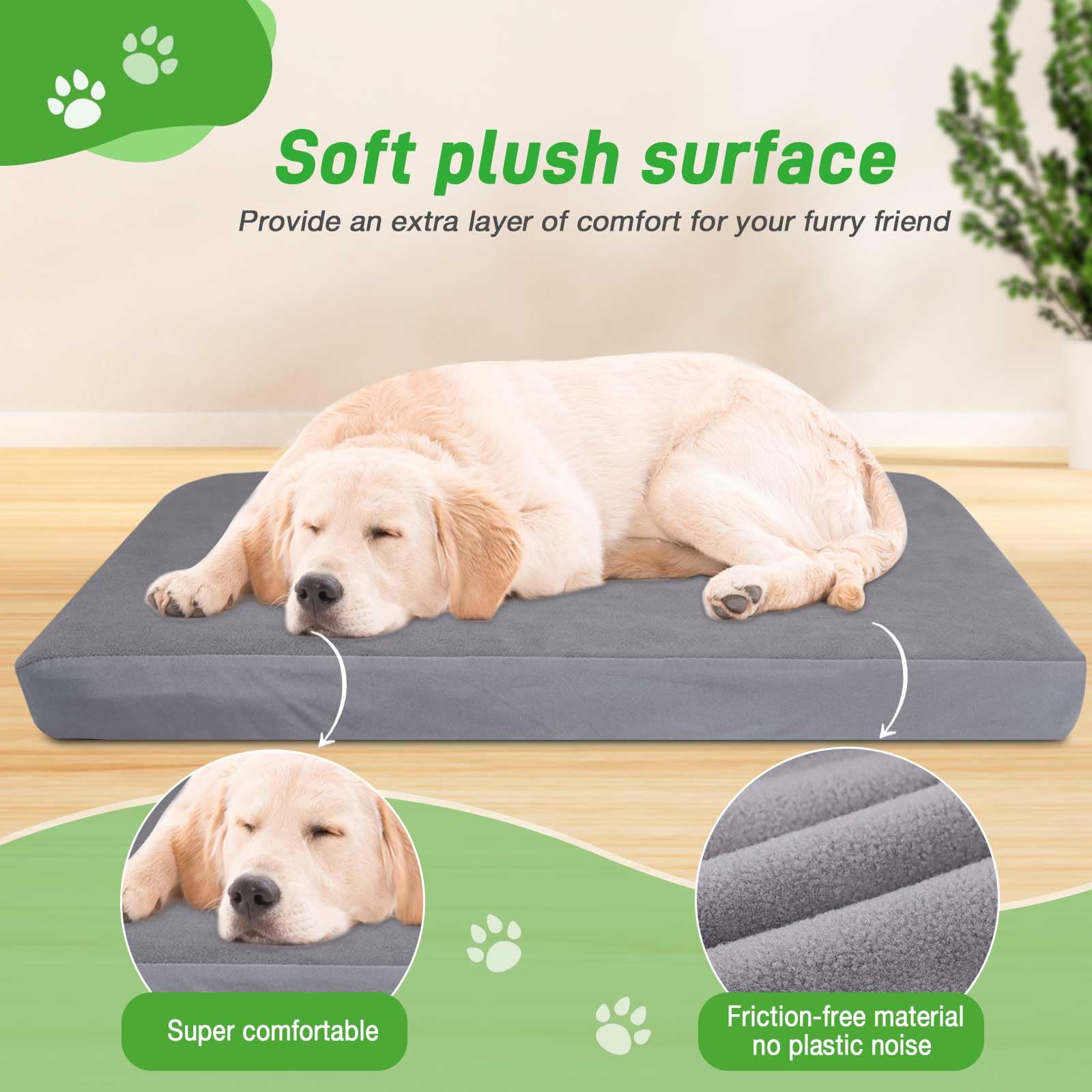 Dog Bed Covers Replacement Waterproof for Dog Bedding Washable Grey 2 Pack 35'' x 44'' XL