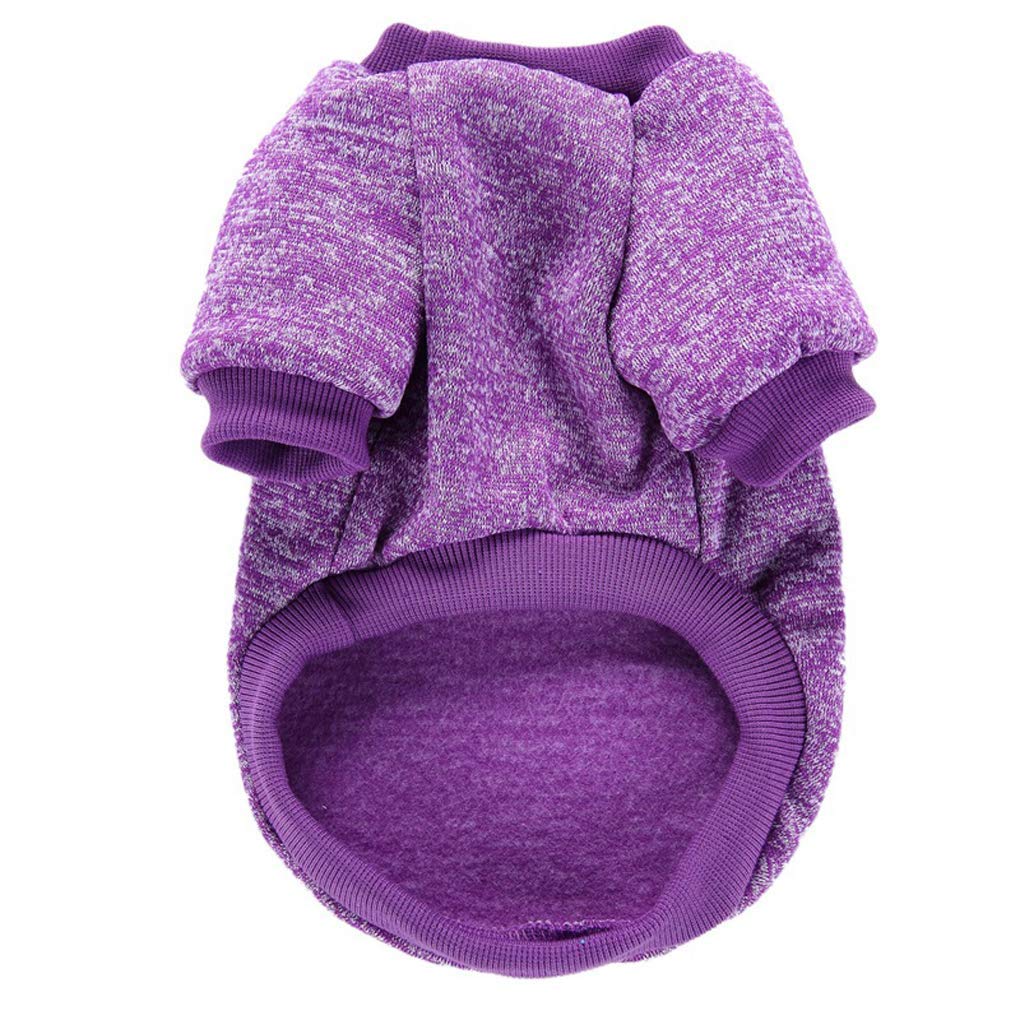 Jecikelon Pet Dog Clothes Dog Sweater Soft Thickening Warm Pup Dogs Shirt Winter Puppy Sweater For Dogs (Purple, Xxs)