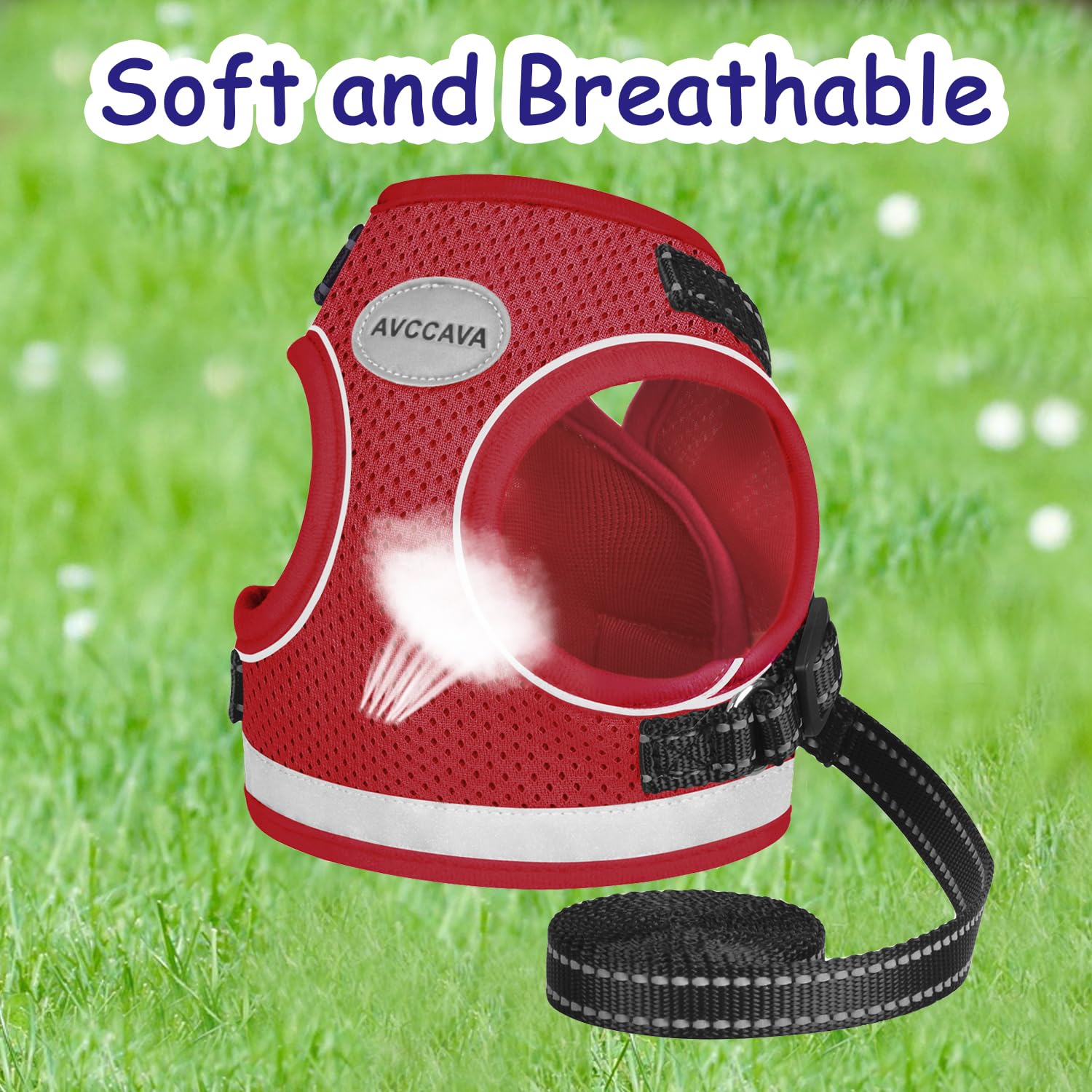 Cat Harness And Leash For Walking, Kitten Escape Proof Harnesses, Adjustable Reflective Puppy Harness With Leashes Set, Easy Adjustable Soft Net Breathable Pet Safety Vest