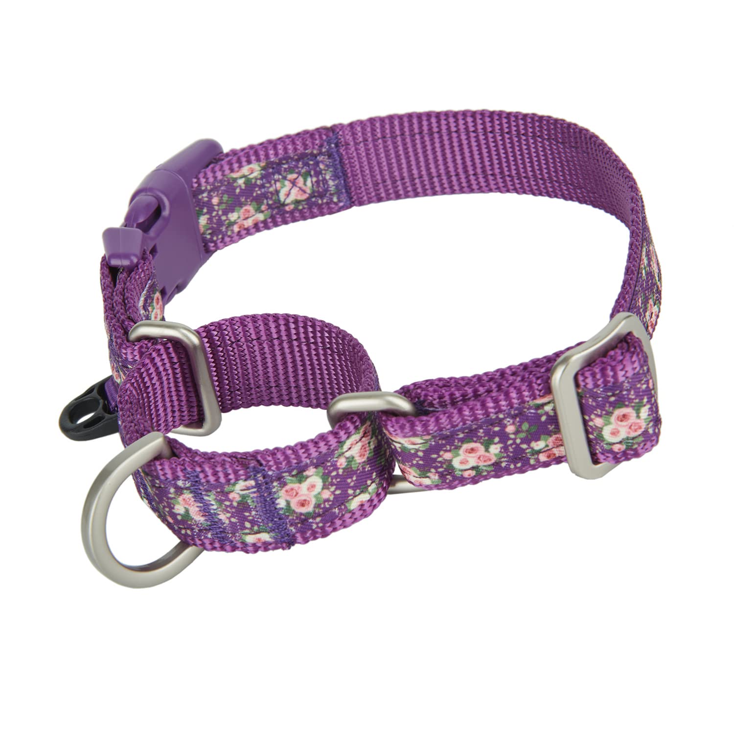Yudote Martingale Dog Collars With Quick Snap Buckle In Floral Print Flower Nylon No Pull Collars For Female Male Medium To Large Dogs, Purple