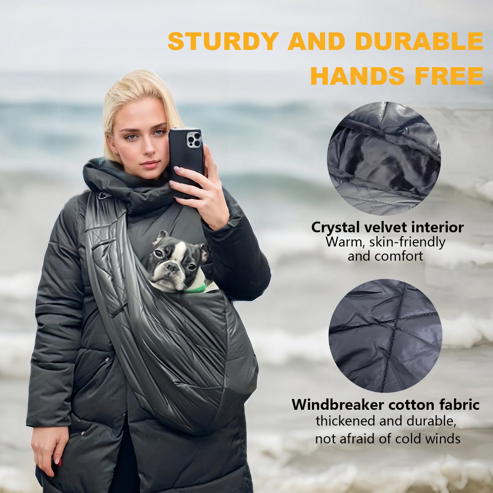 Cat And Dog Sling,Hands-Free Pet Carrier For Puppies,Dog Slings For Small Dogs For Small Pets,Windproof,Warm And Comfortable