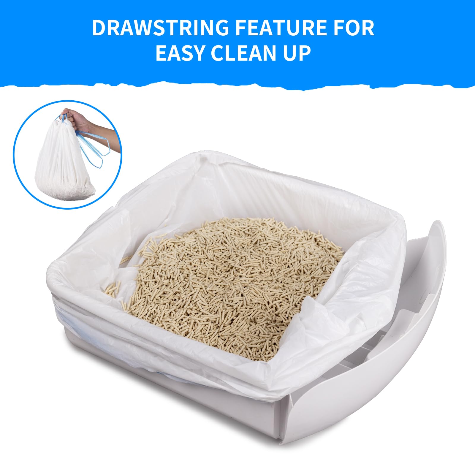 120 Count Extra Large Cat Litter Box Liners, Cat Litter Waste Receptacles Bags For Cleanpethome Self Cleaning Litter Box