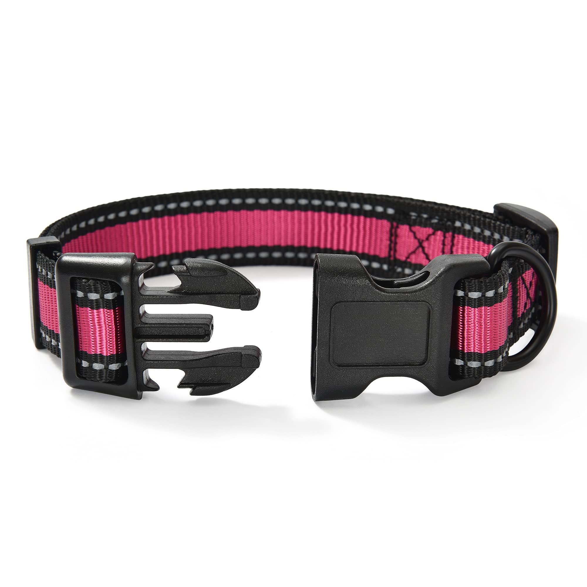 Mile High Life Dog Collar | Nylon Reflective Dog Collars | Light Weight Puppy Collars | Pink Dog Collars For Small Dogs (Pink, X