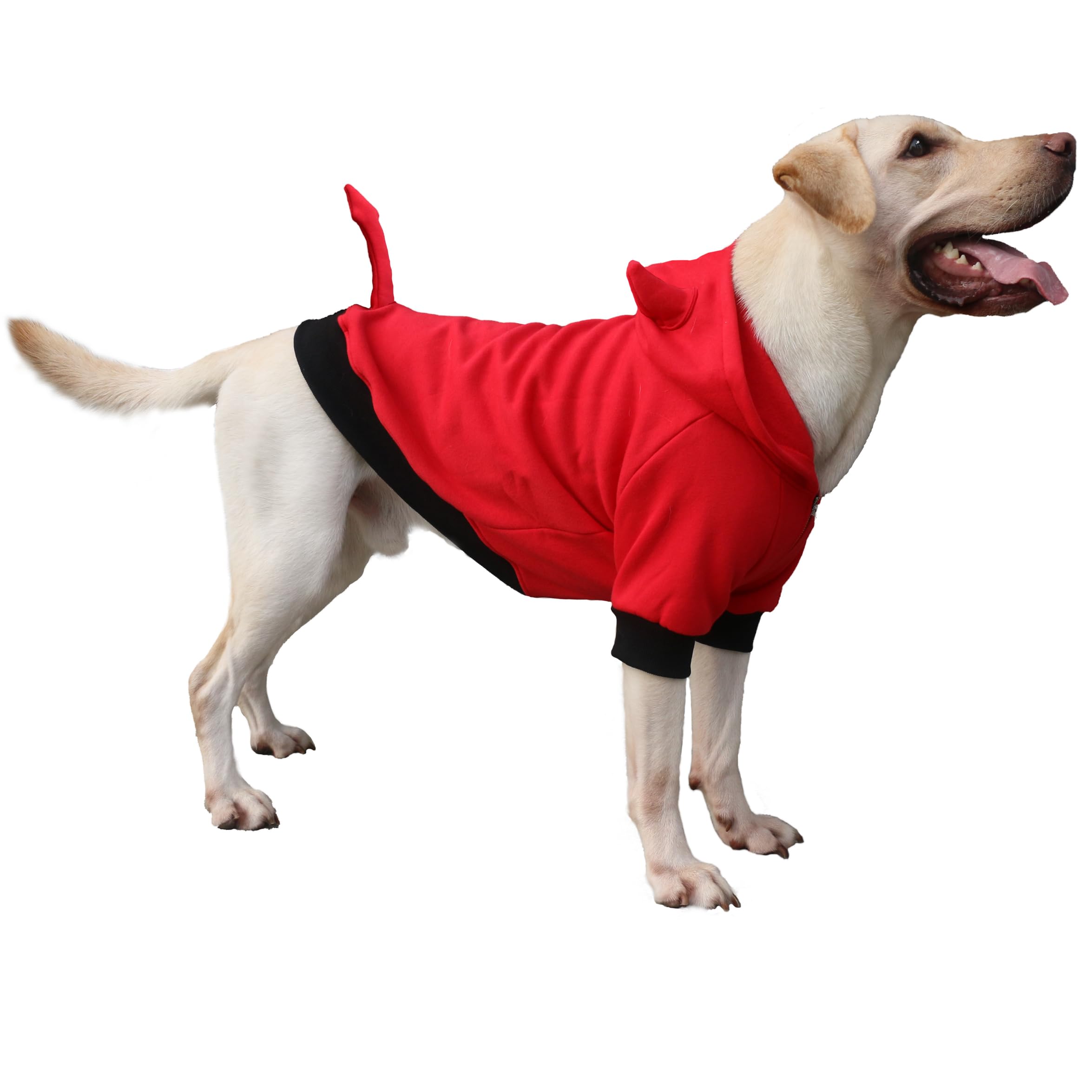 Arunners Little Devil Christmas Costumes Clothes For Extra Large Dogs Demon Hoodies Labrador Rottweiler Great Dane, Red, 6X-Larg