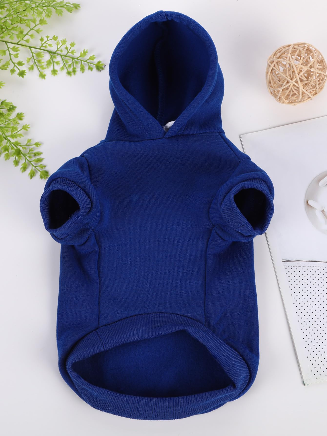 Qwinee Basic Dog Hoodie, Cat Apparel, Dog Shirt, Cat Jacket, Royal Blue Xl