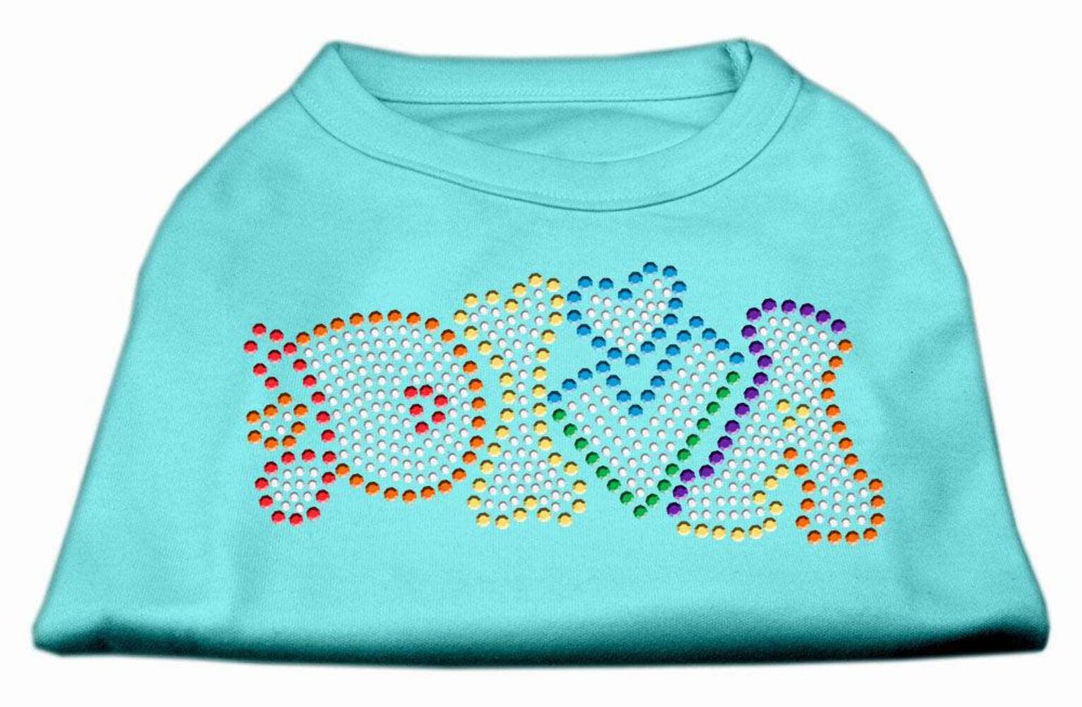 Pet Dog & Cat Shirt Rhinestone, Technicolor Diva Blue Lg (10-14 Lbs.)