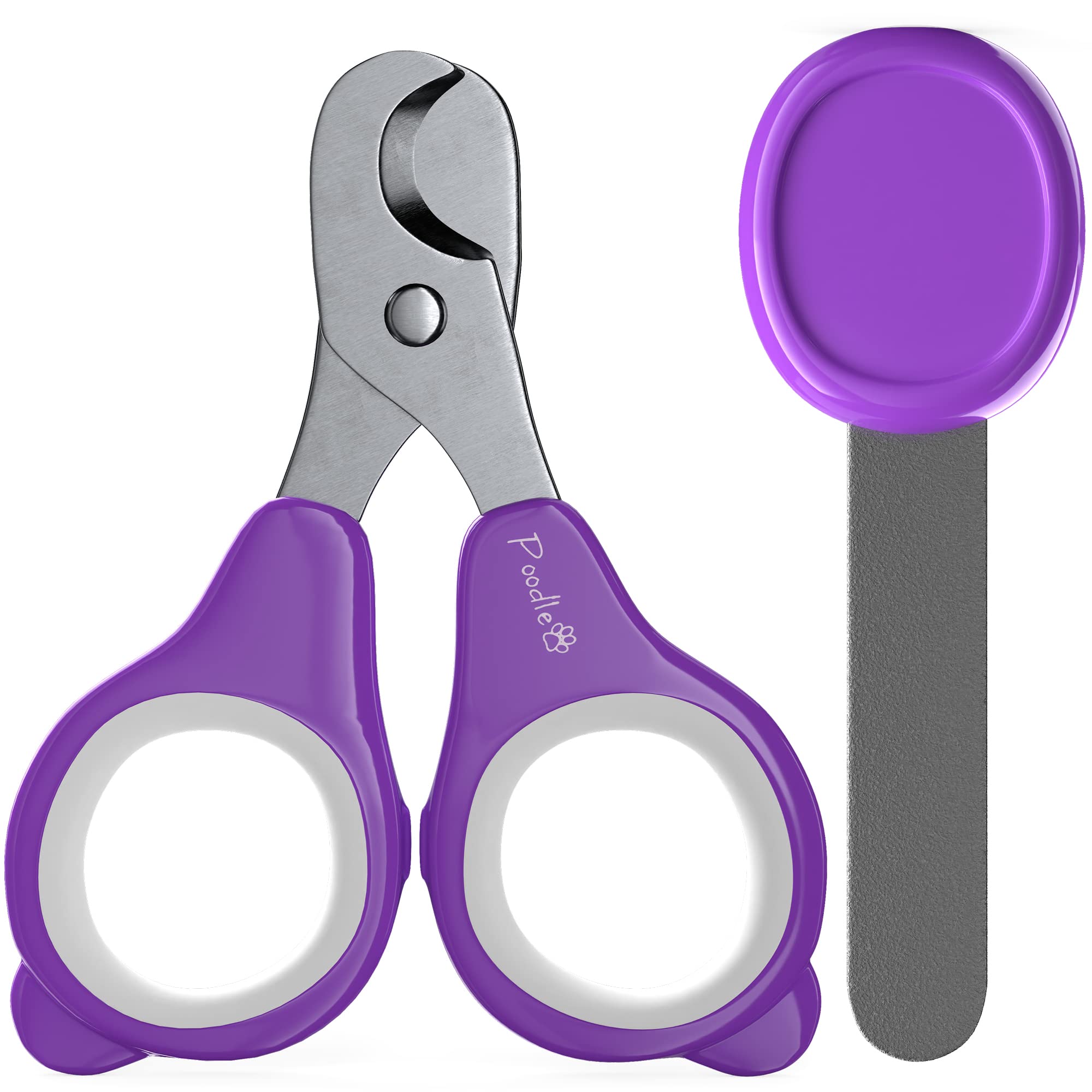 Poodlie Pet Nail Clippers - 2 Pc Nail Trimmers For Dogs & Cats - Professional Grooming Clippers - Dog Grooming Kit
