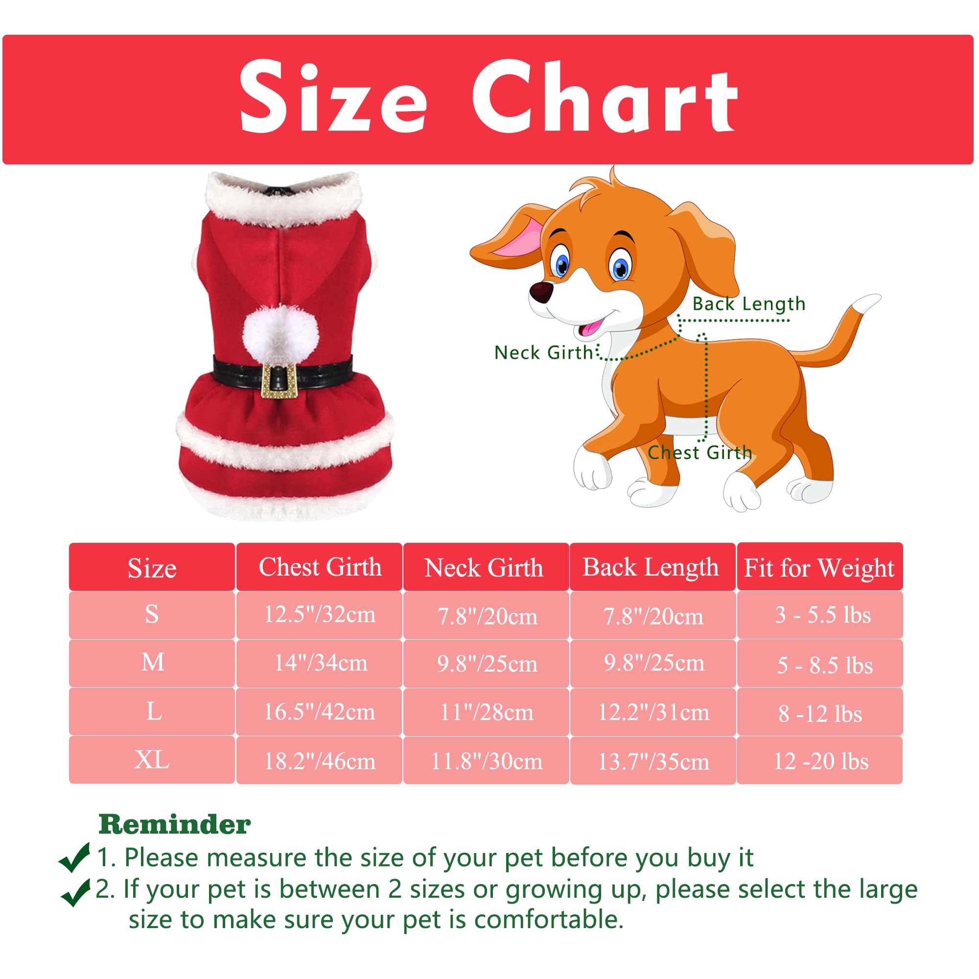 Dog Dresses For Small Medium Dogs Girl Pet Christmas Costumes Santa Dog Clothes Doggie Outfits Fall Winter Coats Puppy Kitty Hoodies