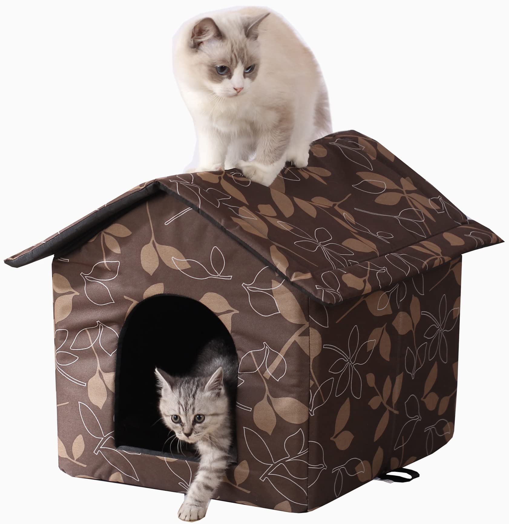 Outdoor Cat House Cat House For Outdoor And Indoor Use - Waterproof Shelter For Cats, Dogs, And Feral Animals (Medium, Brown Sup