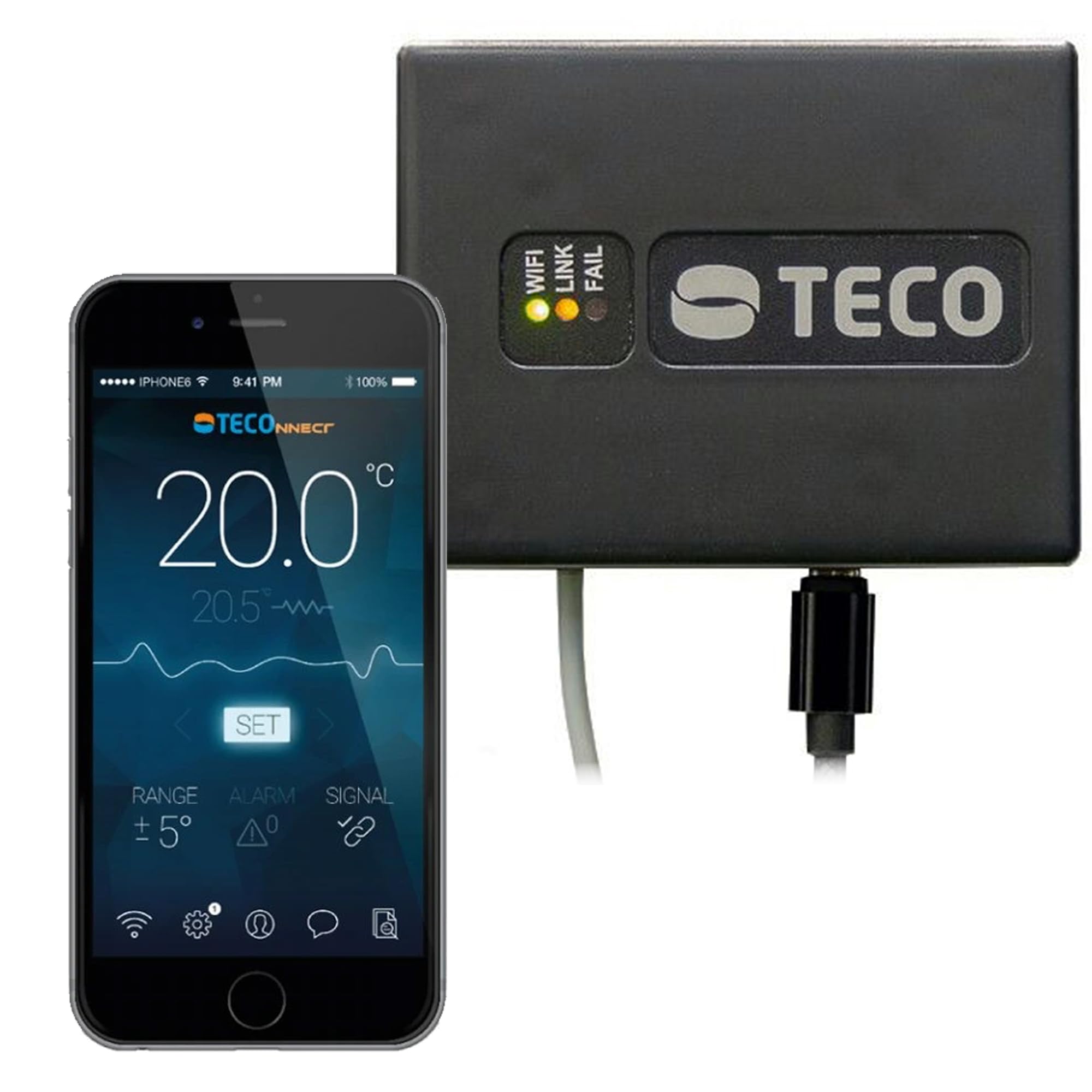 TECO TECOnnect WiFi Module Water Chillers - Remote Temperature Monitoring & Alerts, iOS & Android App Control