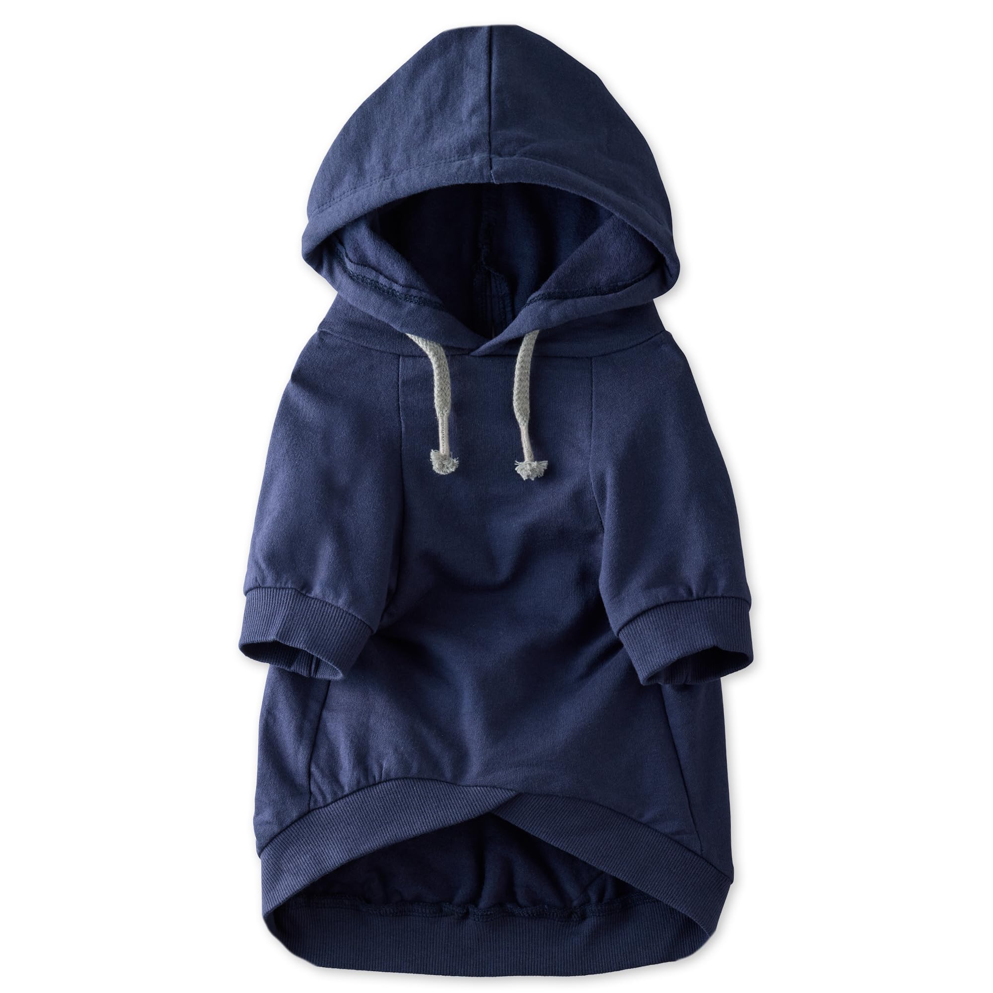 Pet Passion 100% Organic Cotton Dog Hoodie Pet Coat for Small, Medium and Large Dogs, Navy, X-Small