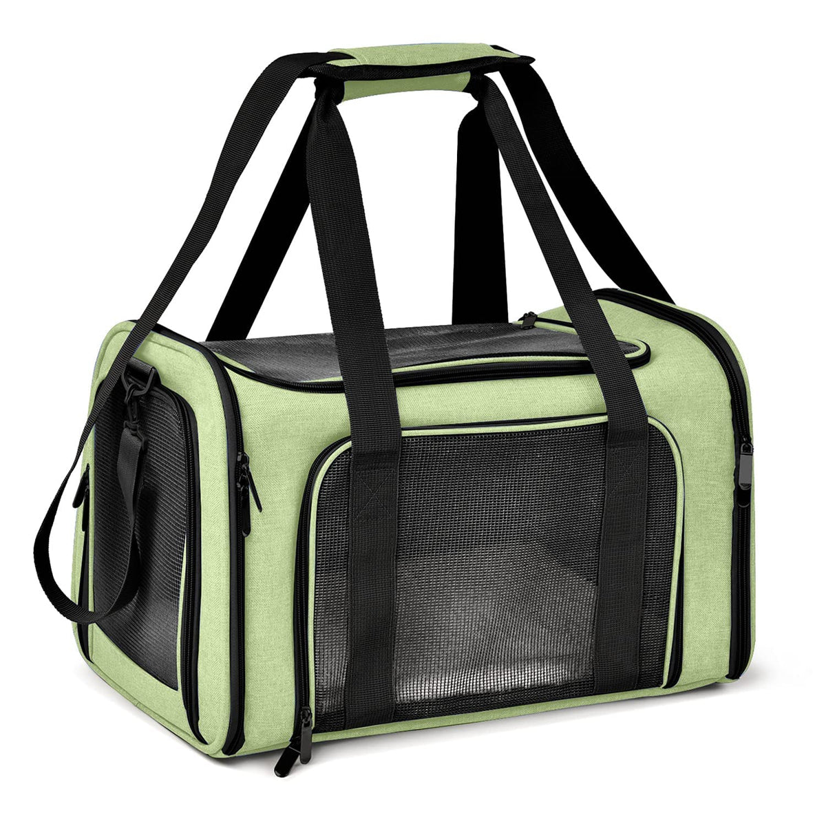 Henkelion Pet Carrier For Small Medium Cats Dogs Puppies Up To 15 Lbs, Airline Approved Small Dog Carrier Soft Sided, Collapsible Travel Puppy Carrier - Green