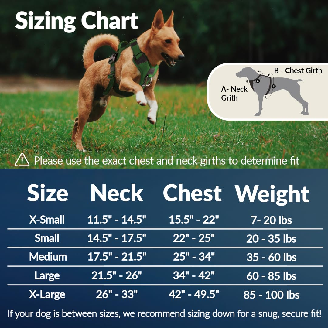 Pupsensei No Pull Dog Harness - Durable Polyester Puppy Harness With Front Anti-Pull Loop, Reflective Strips, And Quick-Release