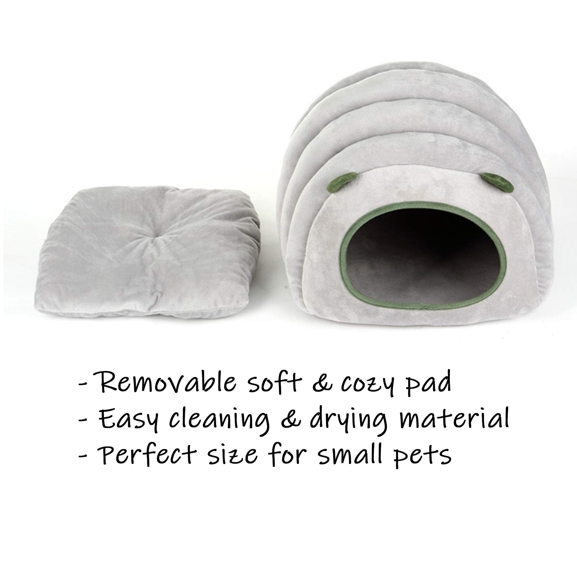 Hlmoptimo Guinea Pig Hideout Guinea Pig Cave Beds Guinea Pig Cozy Hideout For Chinchilla Ferrets Hedghog (Grey, Caterpillar)