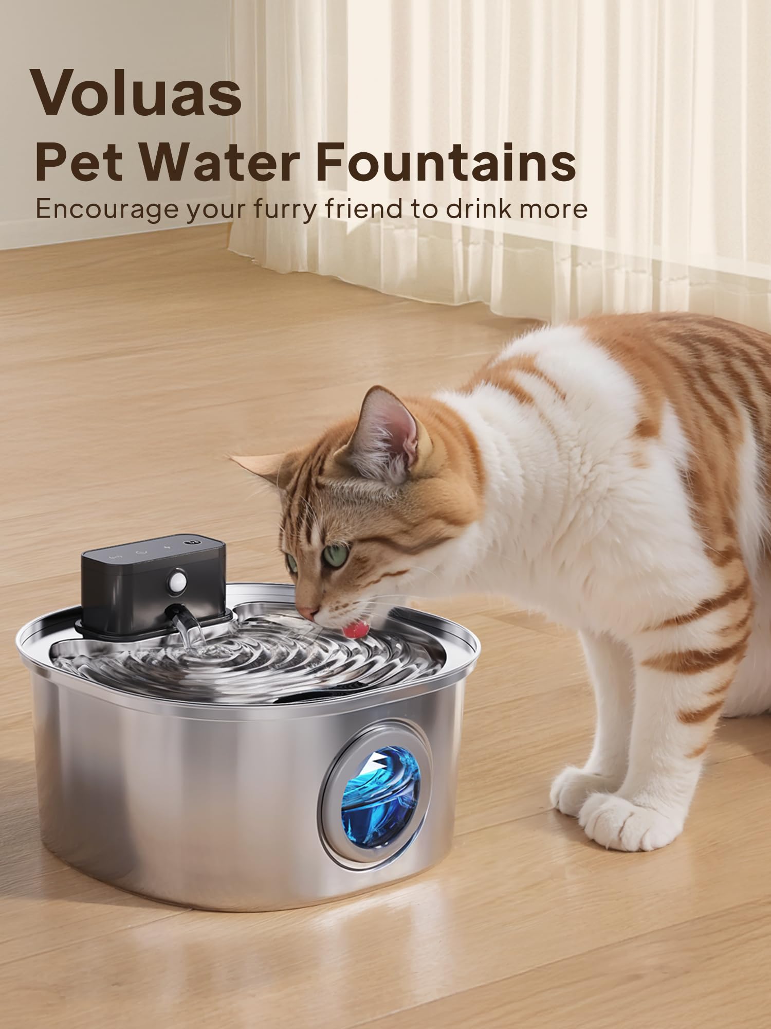 Replacement Cat Water Fountain Filters, 6 Filters And 6 Pre-Filter Sponges For 108Oz/3.2L Stainless Steel Pet Water Fountain 309