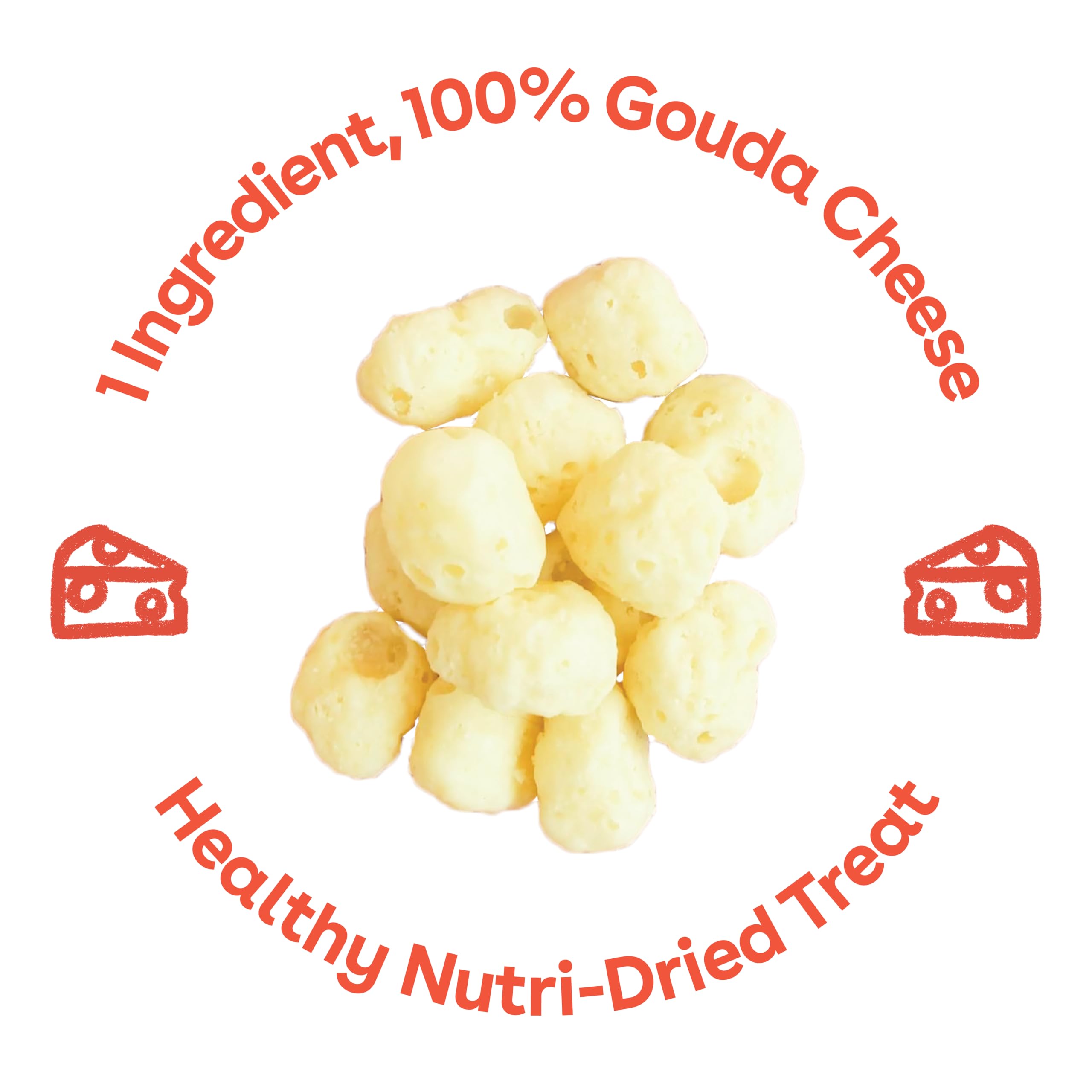 Pupford Cheese Crunchies, All-Natural, Healthy, Freeze Dried, Single-Ingredient Treat for Dogs & Puppies (Gouda, 7.50 oz)