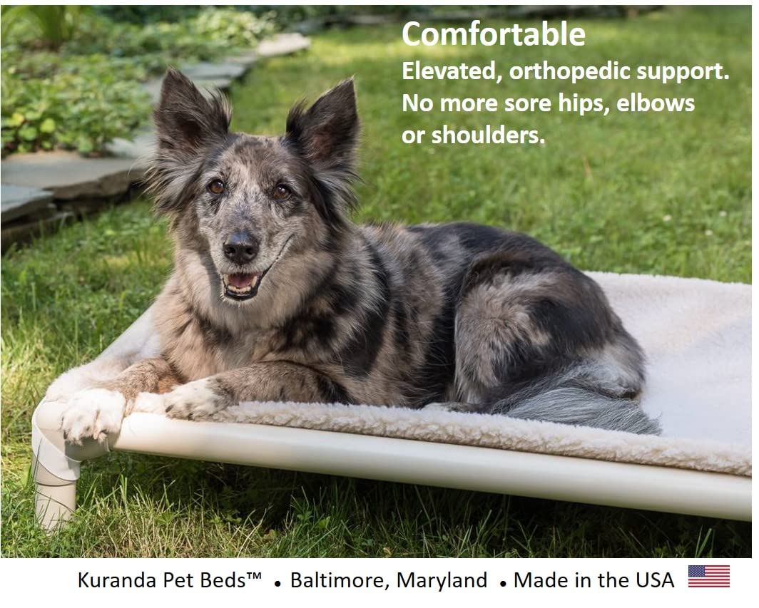 Kuranda Elevated Outdoor Bed - Almond Pvc - Sunsure Textilene Fabric (Small - 30' X 20', Sierra)