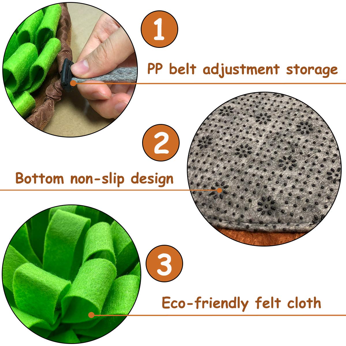 Pet Snuffle Mat For Dogs,Interactive Feed Puzzle For Boredom,Encourages Natural Foraging Skills For Cats Rabbits Dogs Bowl, Dog Treat Dispenser Indoor Outdoor Stress Relief,Travel Portable And Compact