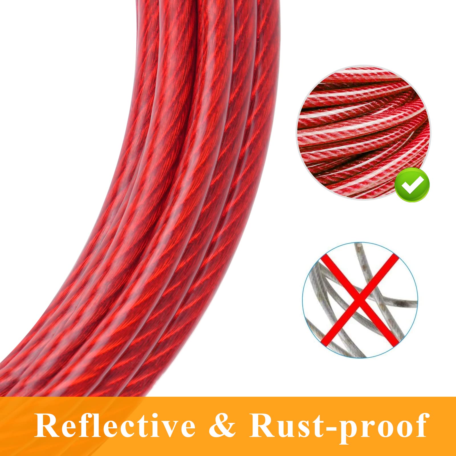 Xiaz Tie Out Cable For Dogs, 20Ft Dog Leads For Yard, Heavy Duty Dog Tie Out Cable For Large Dogs Up To 250Lbs, Durable Dog Runner Tether Line For Yard Or Camping