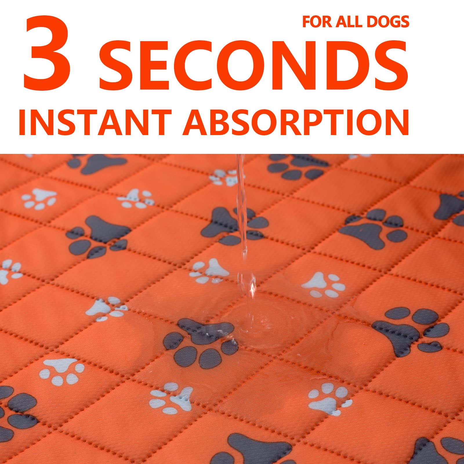 Lepark Washable Pee Pad For Dogs 2Pack Reusable Puppy Pads Pet Training Pads With Fast Absorbent Non-Slip And Waterproof(Orange,36X72)