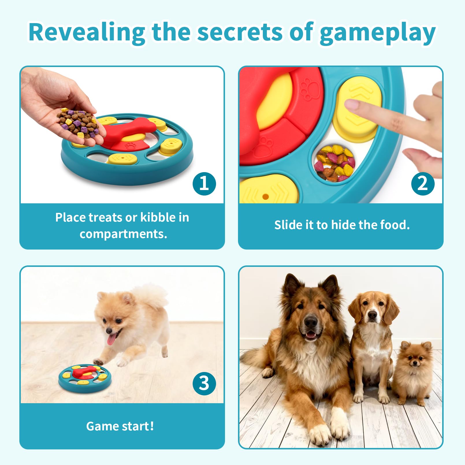 Secyba Interactive Dog Toys, Dog Puzzle Toy, Treat Dispensing Enrichment Toys, Food Feeder Toys for IQ Training & Mental Enrichm