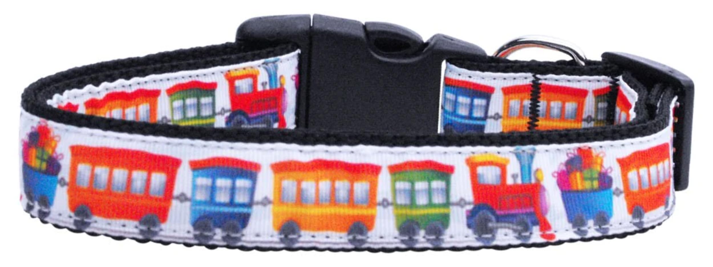 Pet Dog & Cat Nylon Collar or Leash, "Trains" 5/8" w x 6 ft. leash