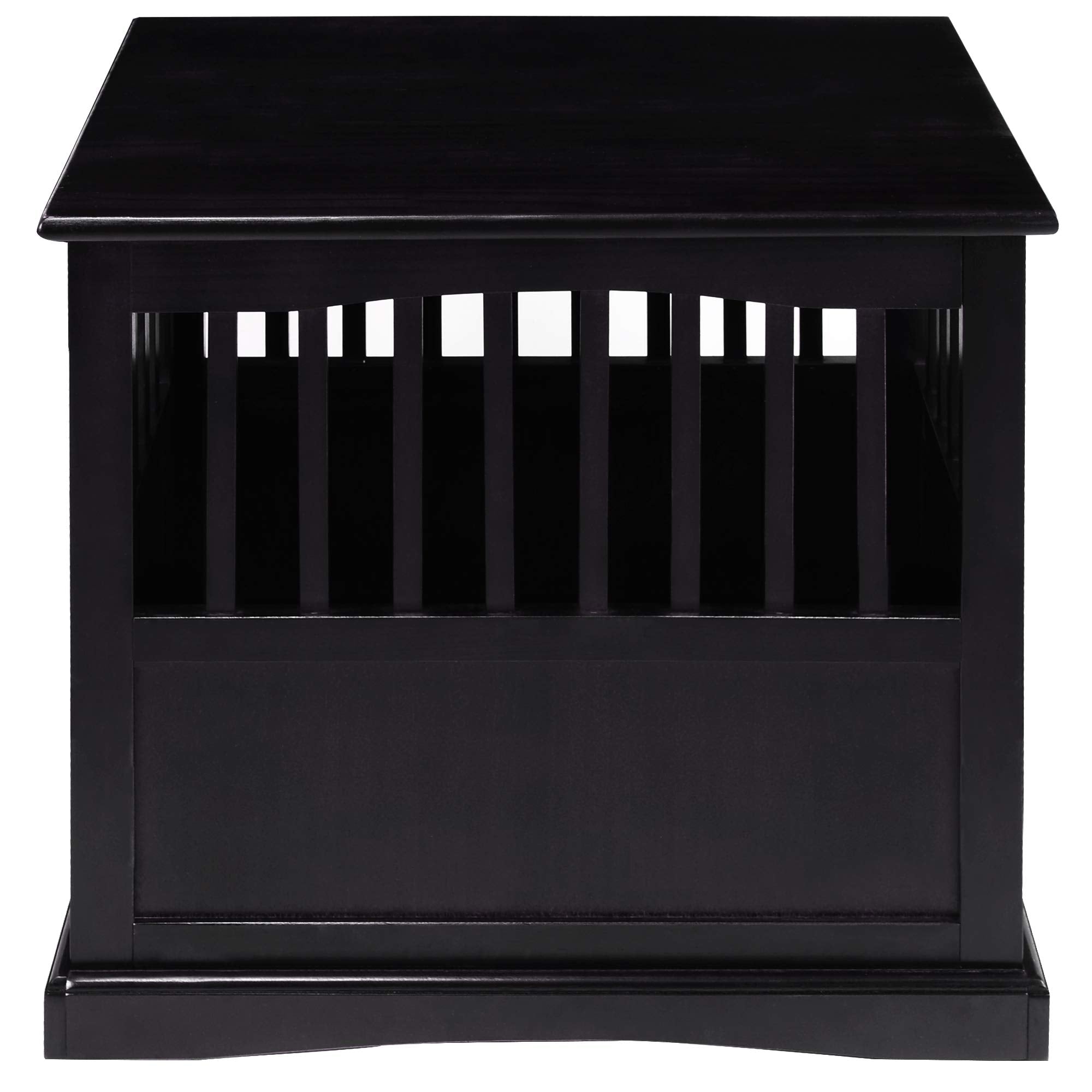 Casual Home Wooden Indoor Dog Crate House Kennel End Table Night Stand Furniture With Lockable Latch For Small To Medium Pets, Black