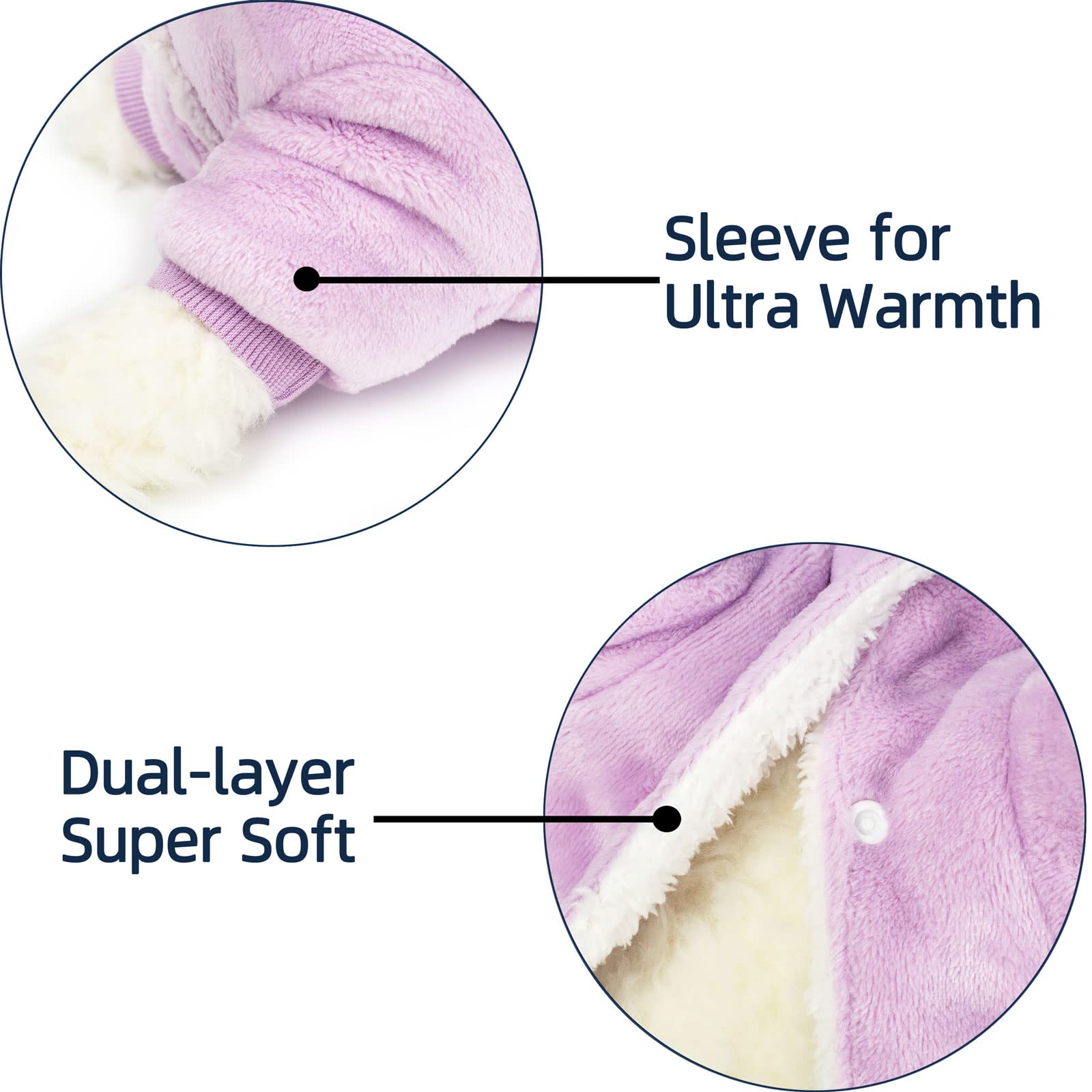 Dog Sweater, Pack Of 2 Or 3, Dog Clothes, Dog Coat, Dog Jacket For Small Or Medium Dogs Boy Or Girl, Ultra Soft And Warm Cat Pet Sweaters (Lavender, X-Small)