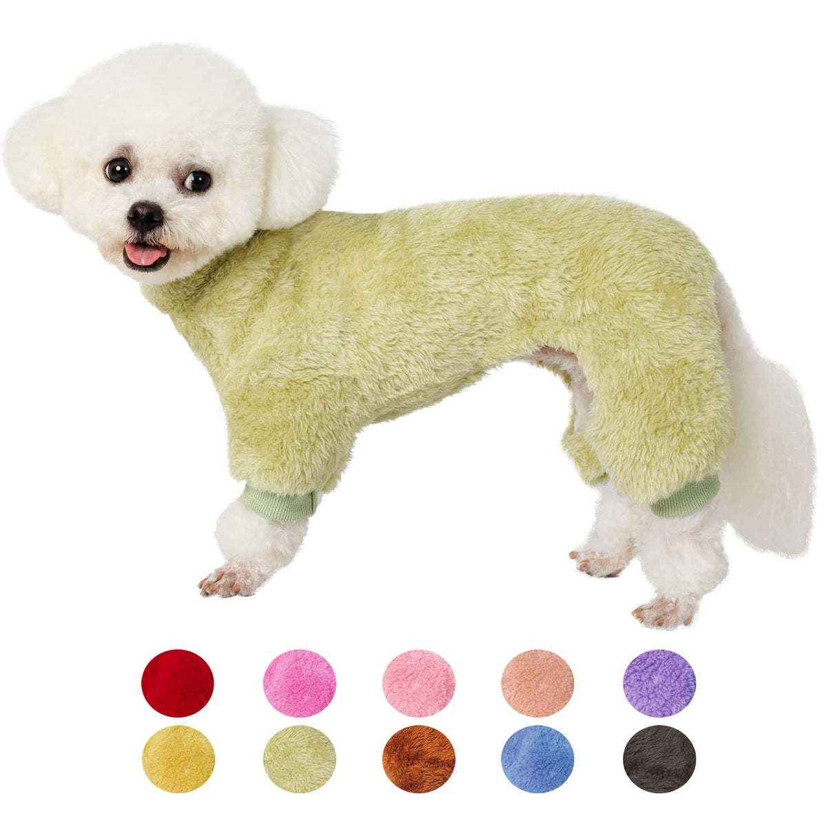 Dog Sweater Coat, Dog Pajamas Pjs, Dog Clothes, Dog Christmas Sweaters For Small Medium Dogs Boy Girl Cat Apparel Doggie Jacket Onesie Soft Warm Holiday Outfits (X-Small, Olive)